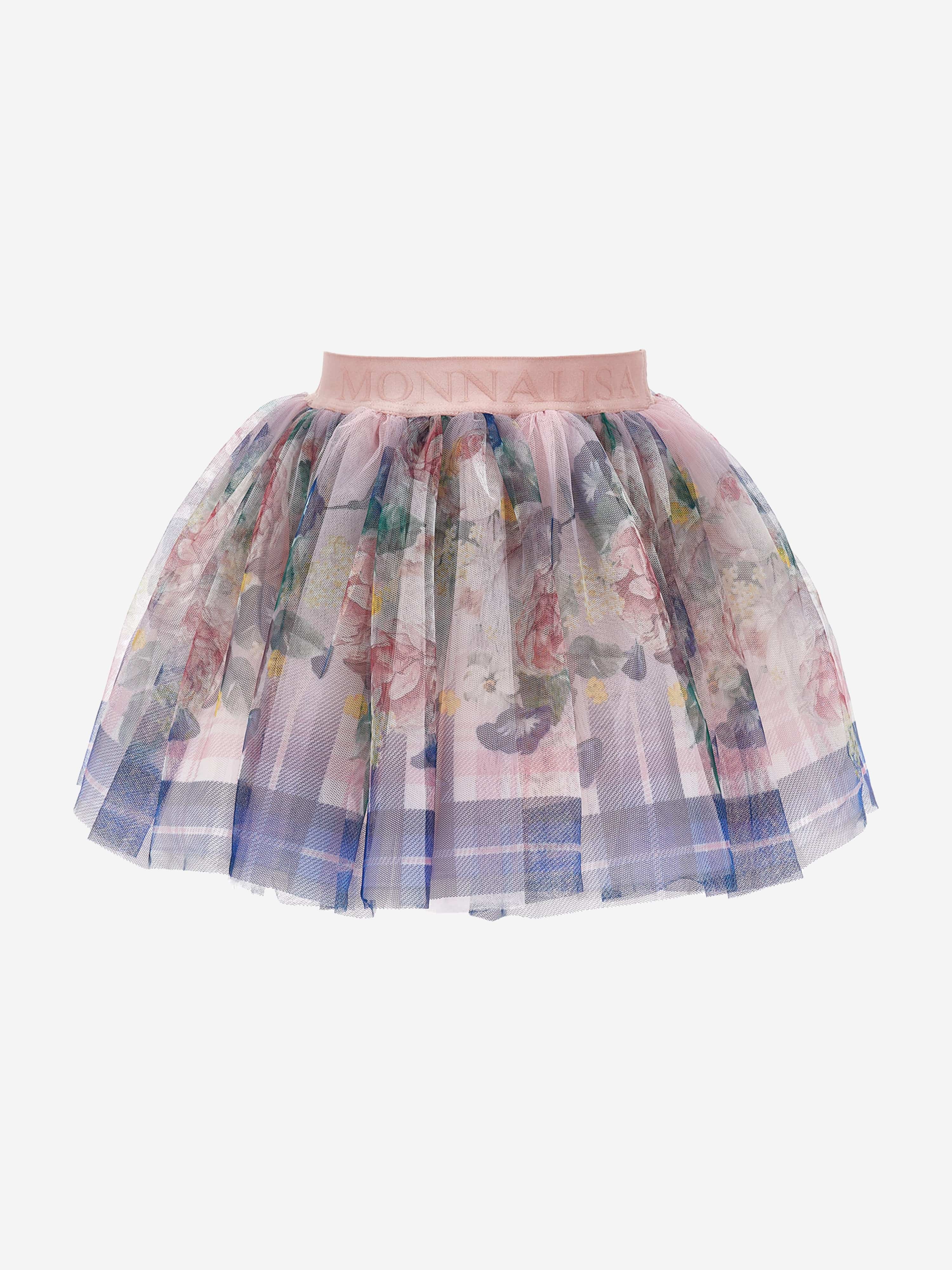 Monnalisa Girls Baroque Floral Skirt in Multicolour