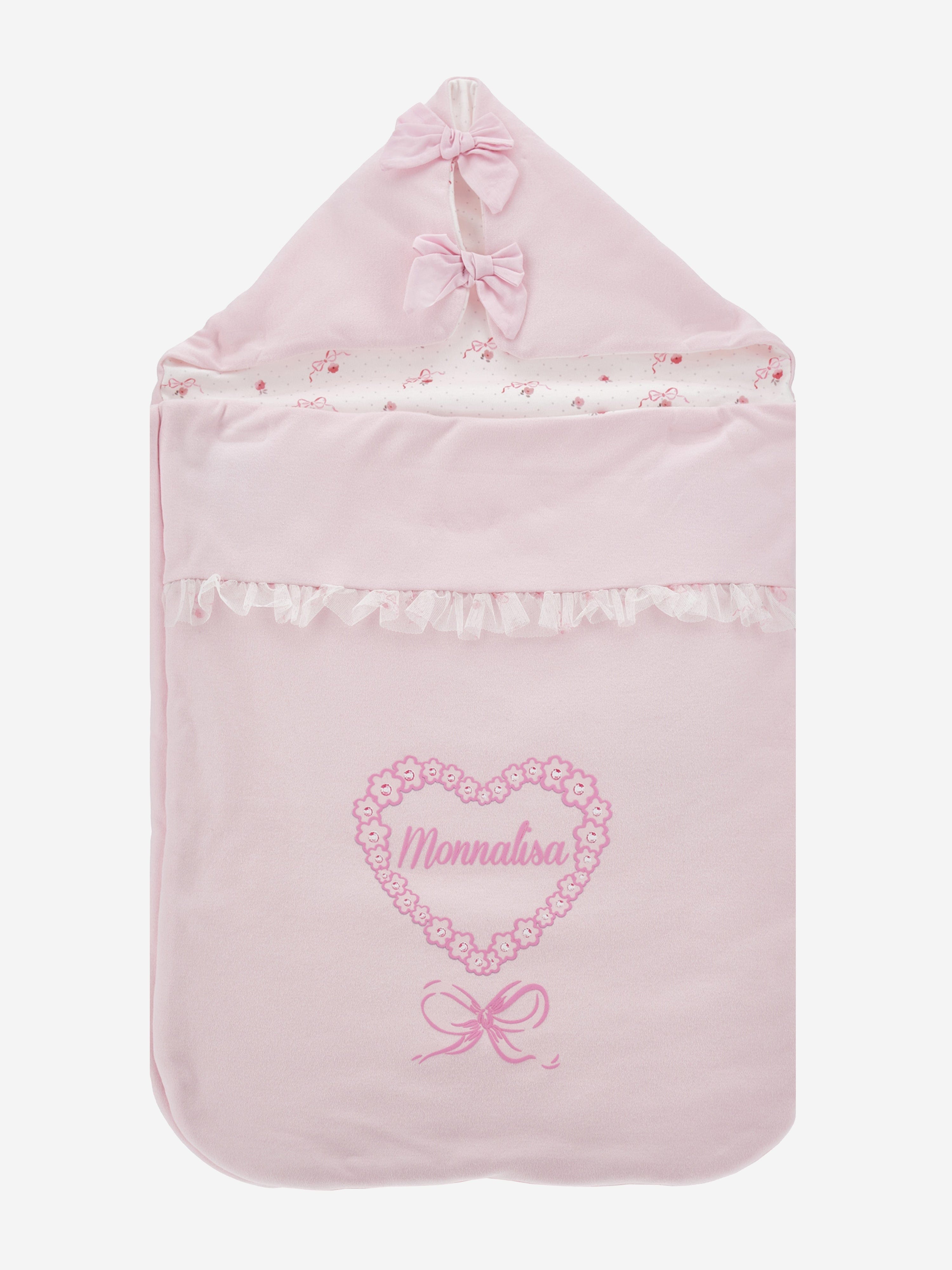 Monnalisa Baby Girls Cotton Padded Nest in Pink