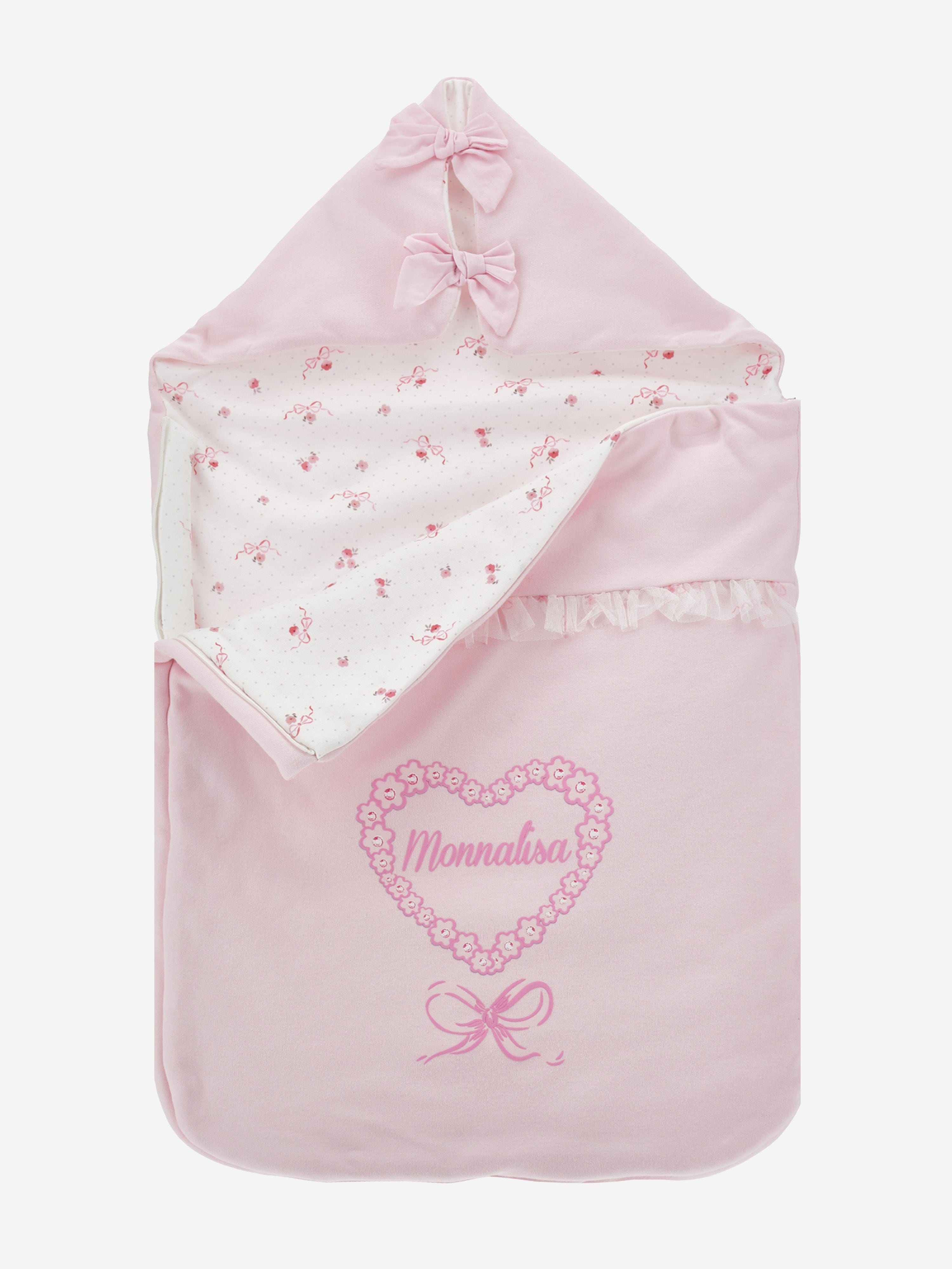 Monnalisa Baby Girls Cotton Padded Nest in Pink