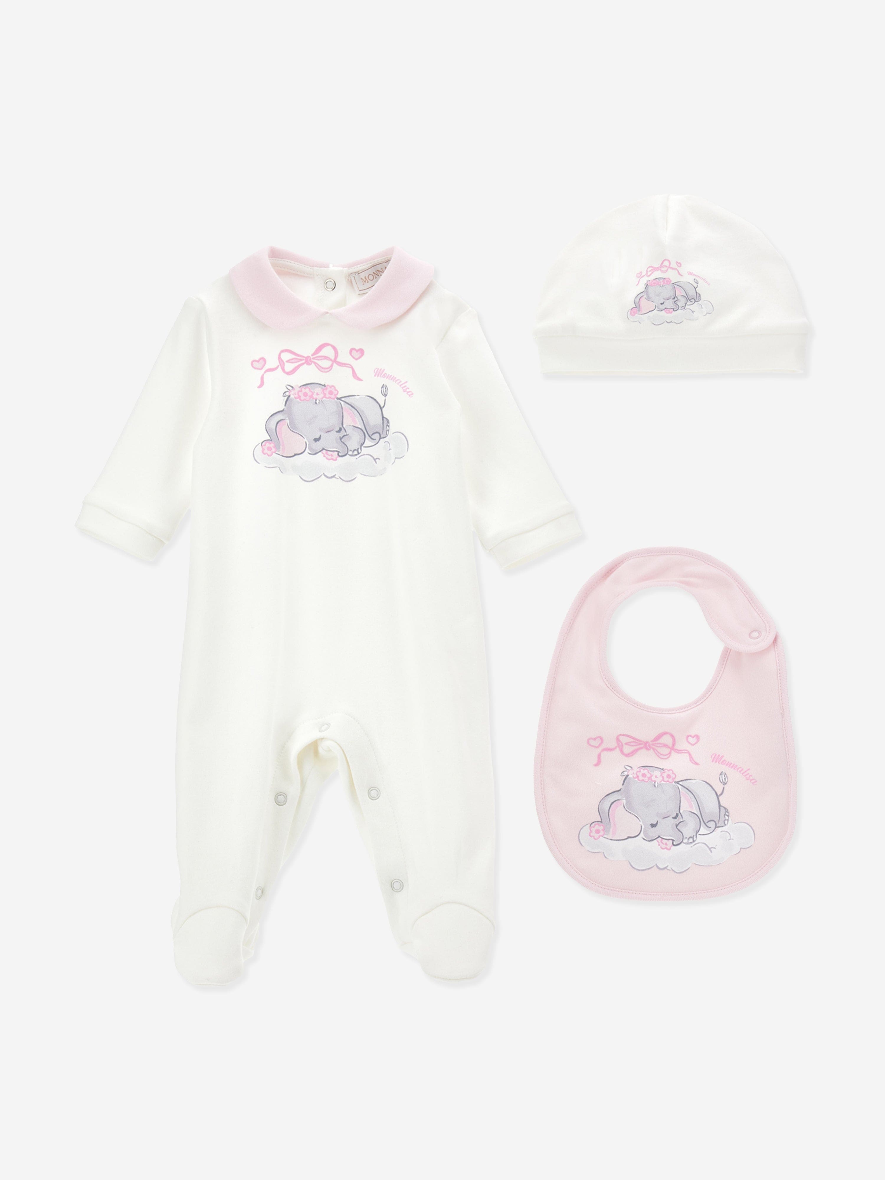 Monnalisa Baby Girls Dumbo Babygrow Gift Set in Ivory