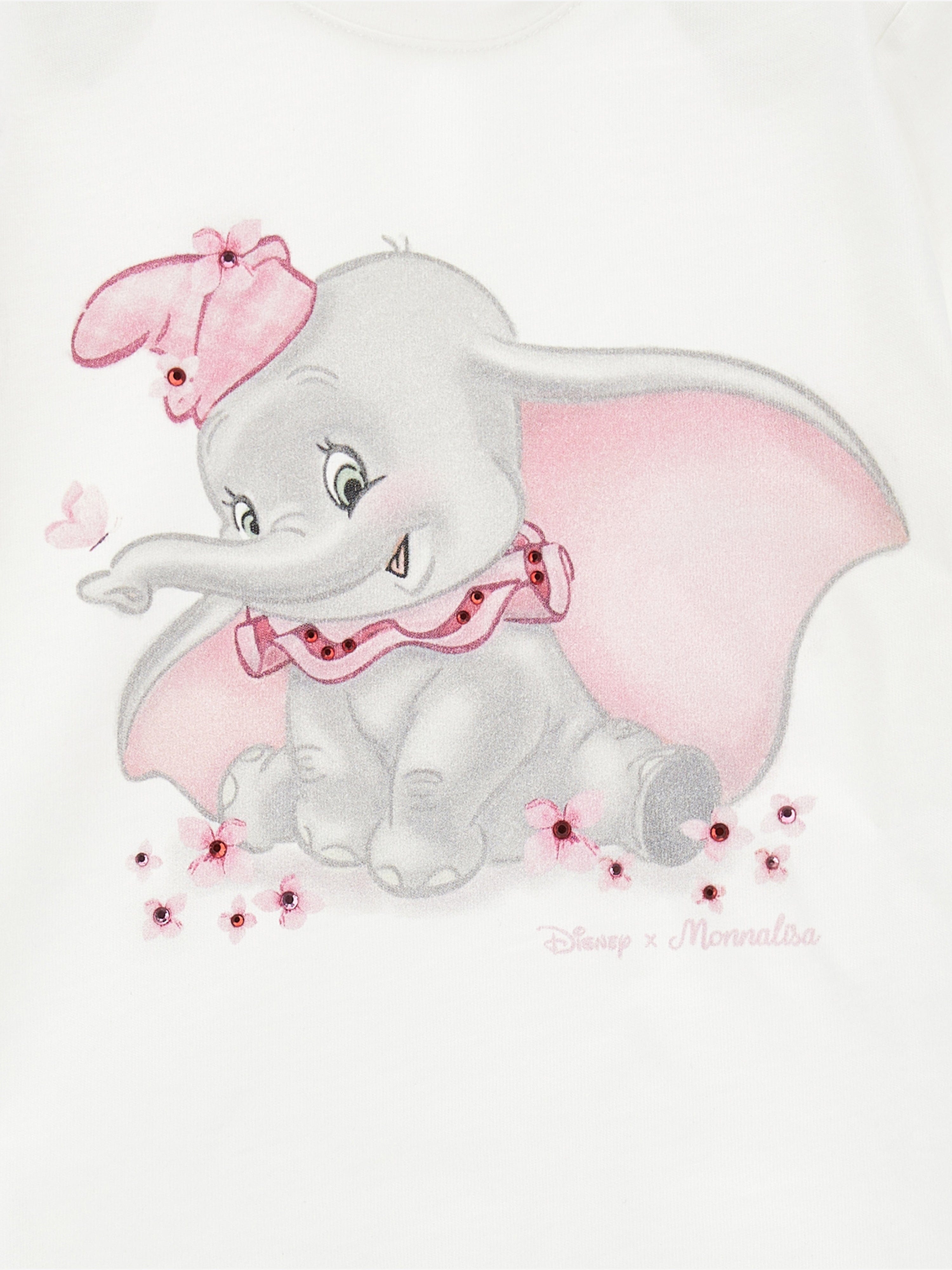 Monnalisa Baby Girls Long Sleeve Dumbo T-Shirt in Ivory