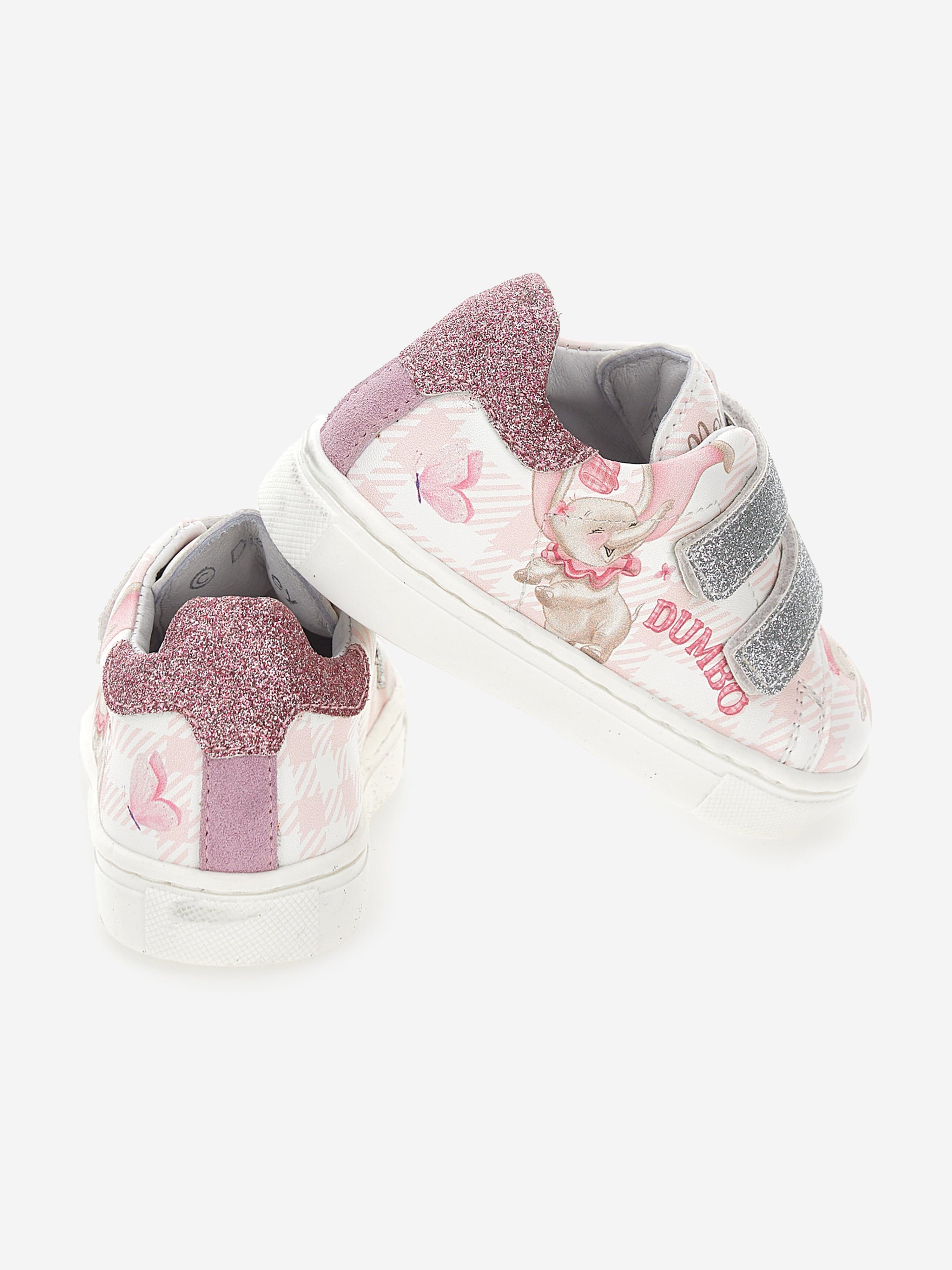 Monnalisa Girls Disney Dumbo Glitter Trainers in Pink