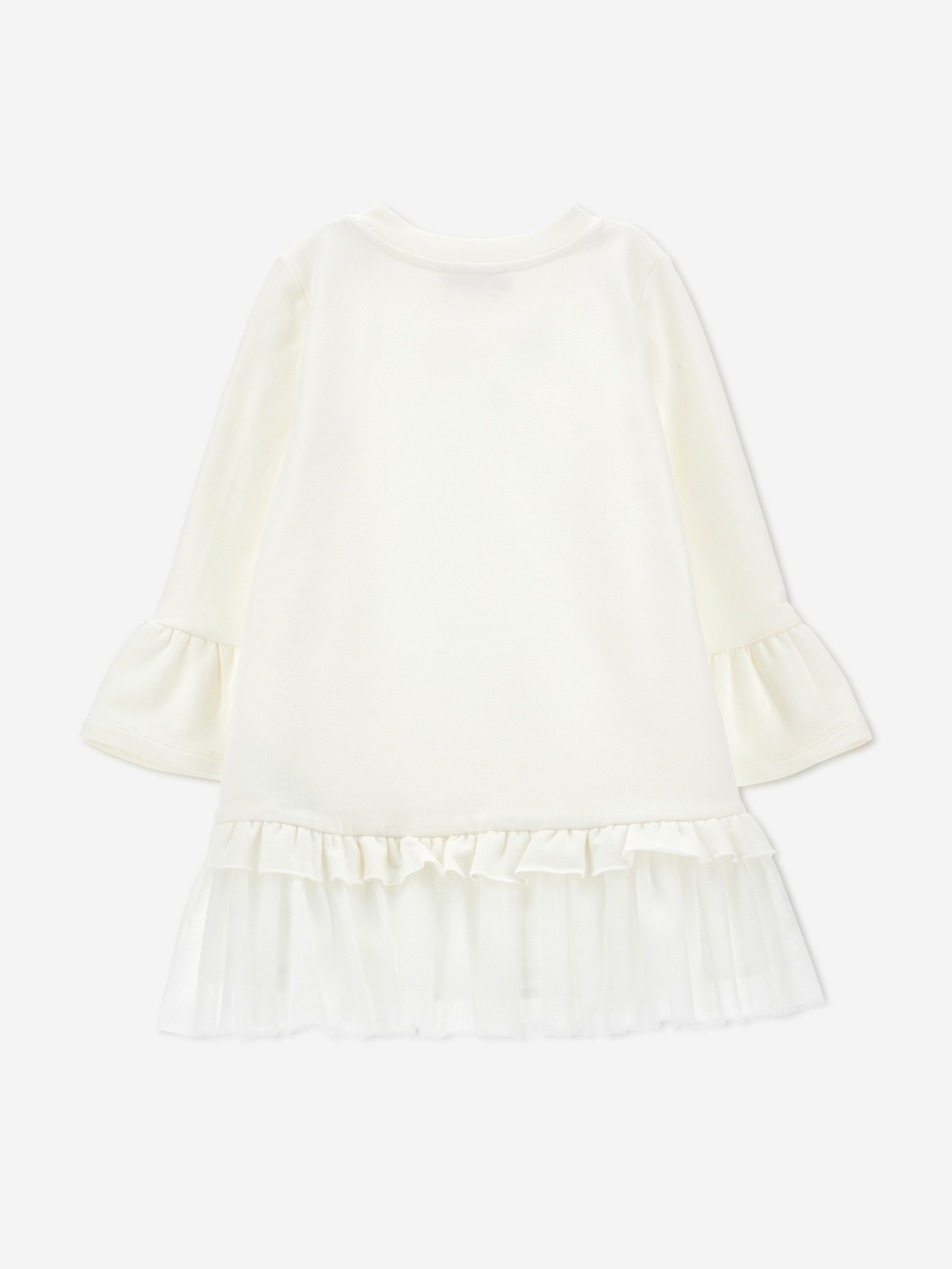 Monnalisa Girls Elsa Jersey Dress In Ivory