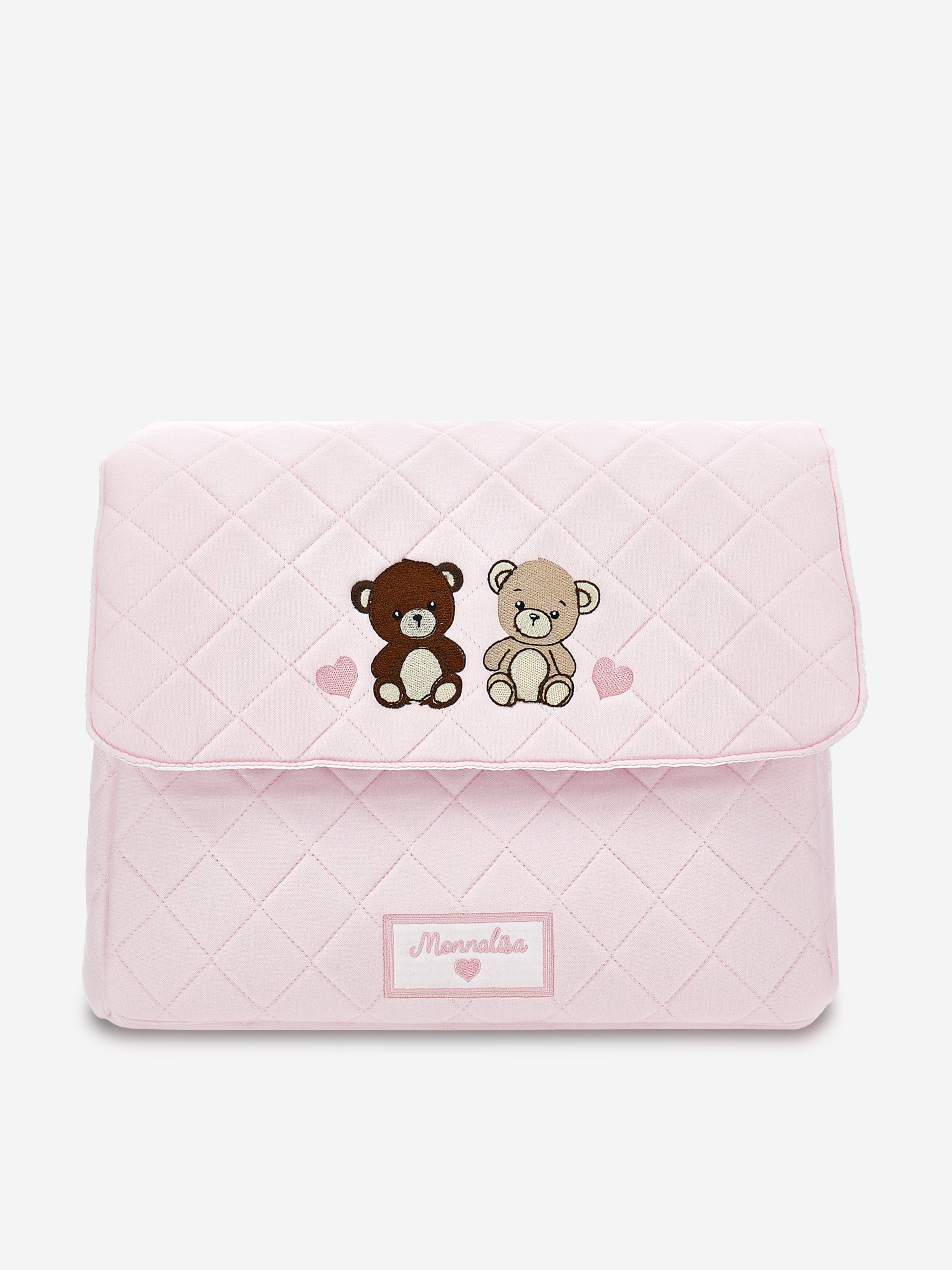 Monnalisa Baby Girls Teddy Bear Changing Bag in Pink (34cm)