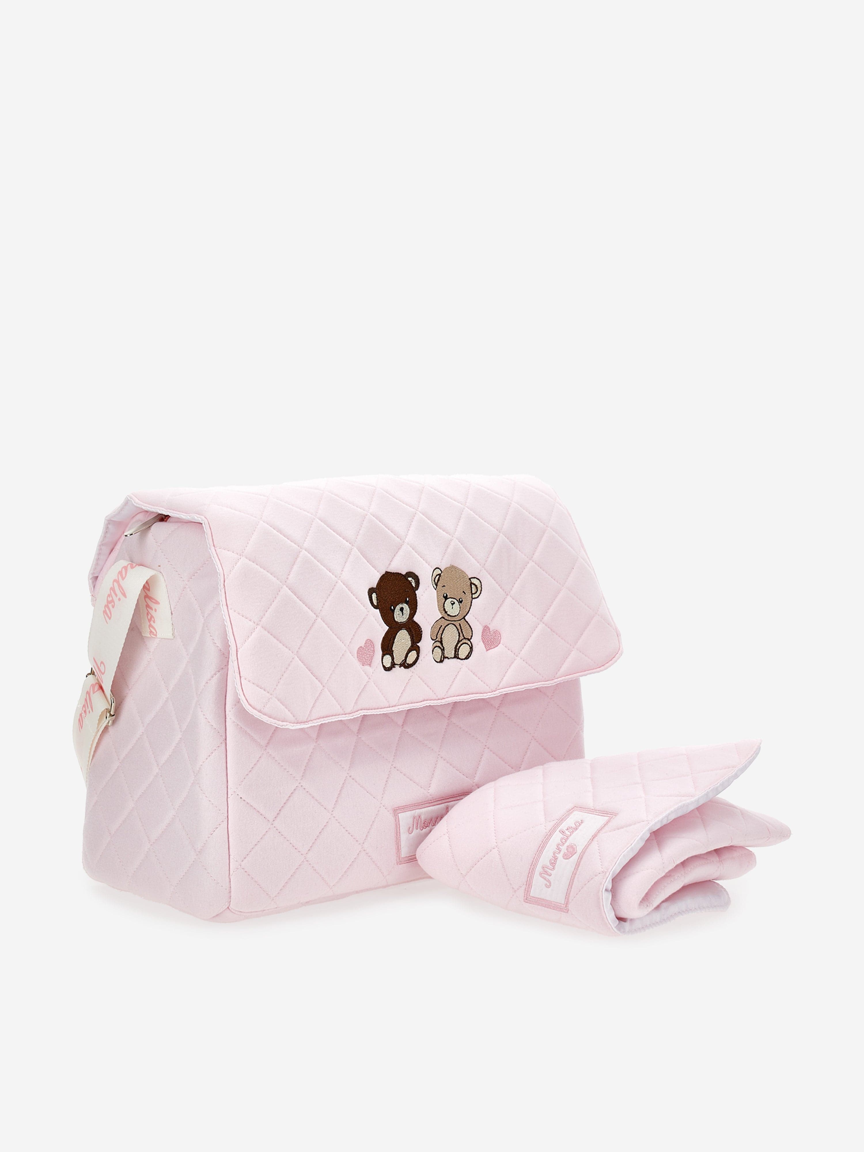 Monnalisa Baby Girls Teddy Bear Changing Bag in Pink (34cm)