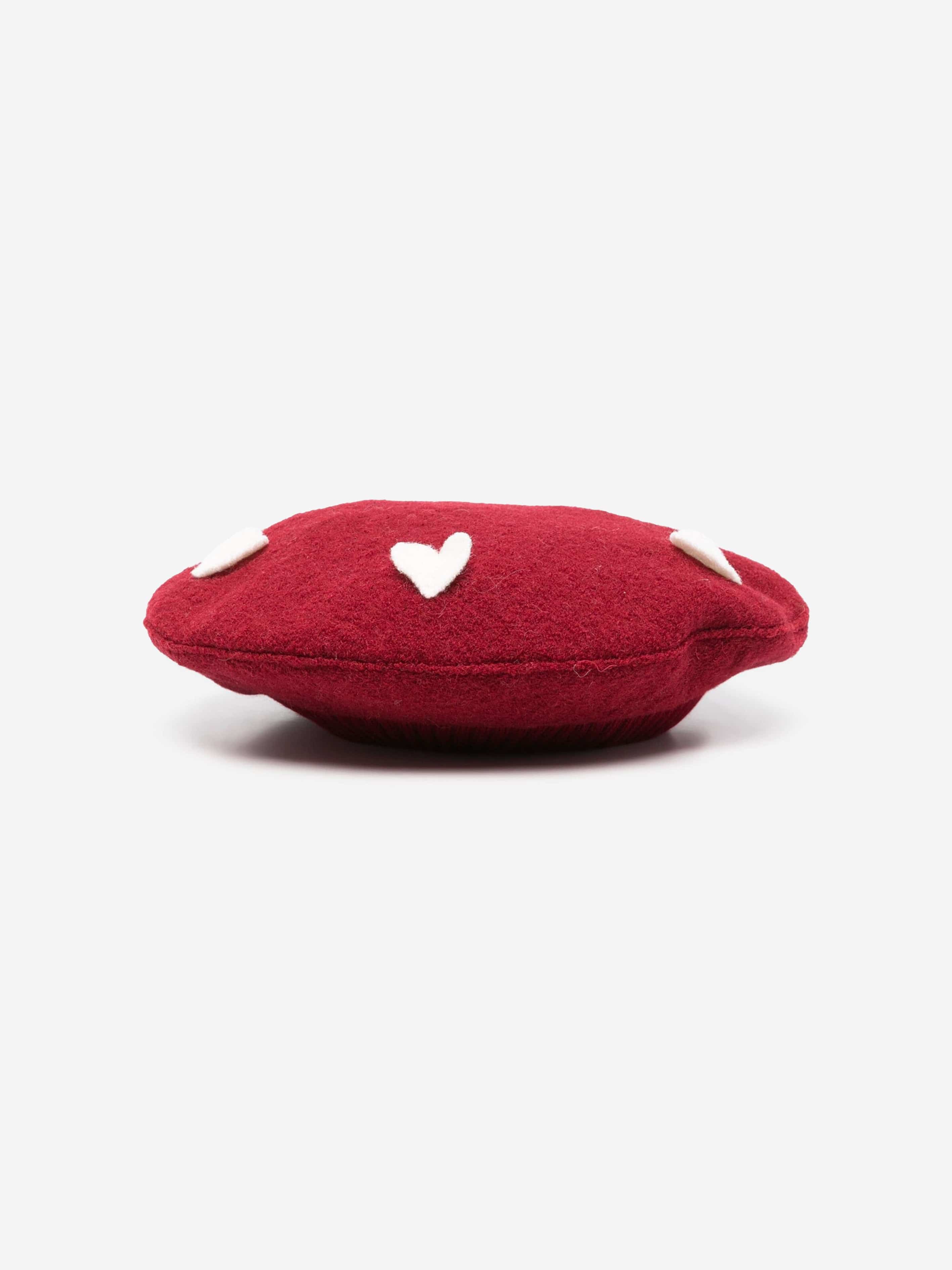 Monnalisa Baby Girls Wool Diamante Beret in Red