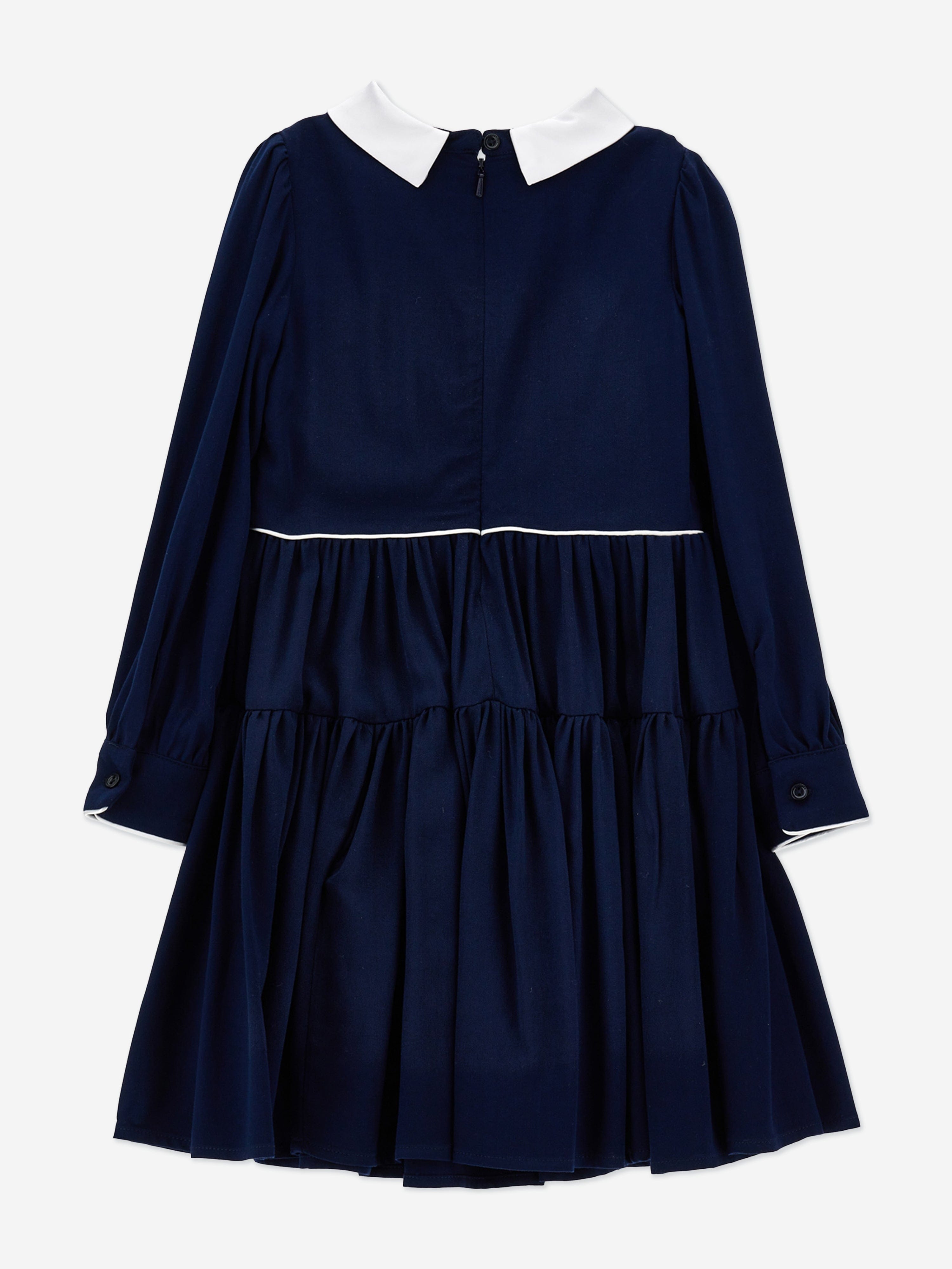 Monnalisa Girls Irina Twill Dress in Navy