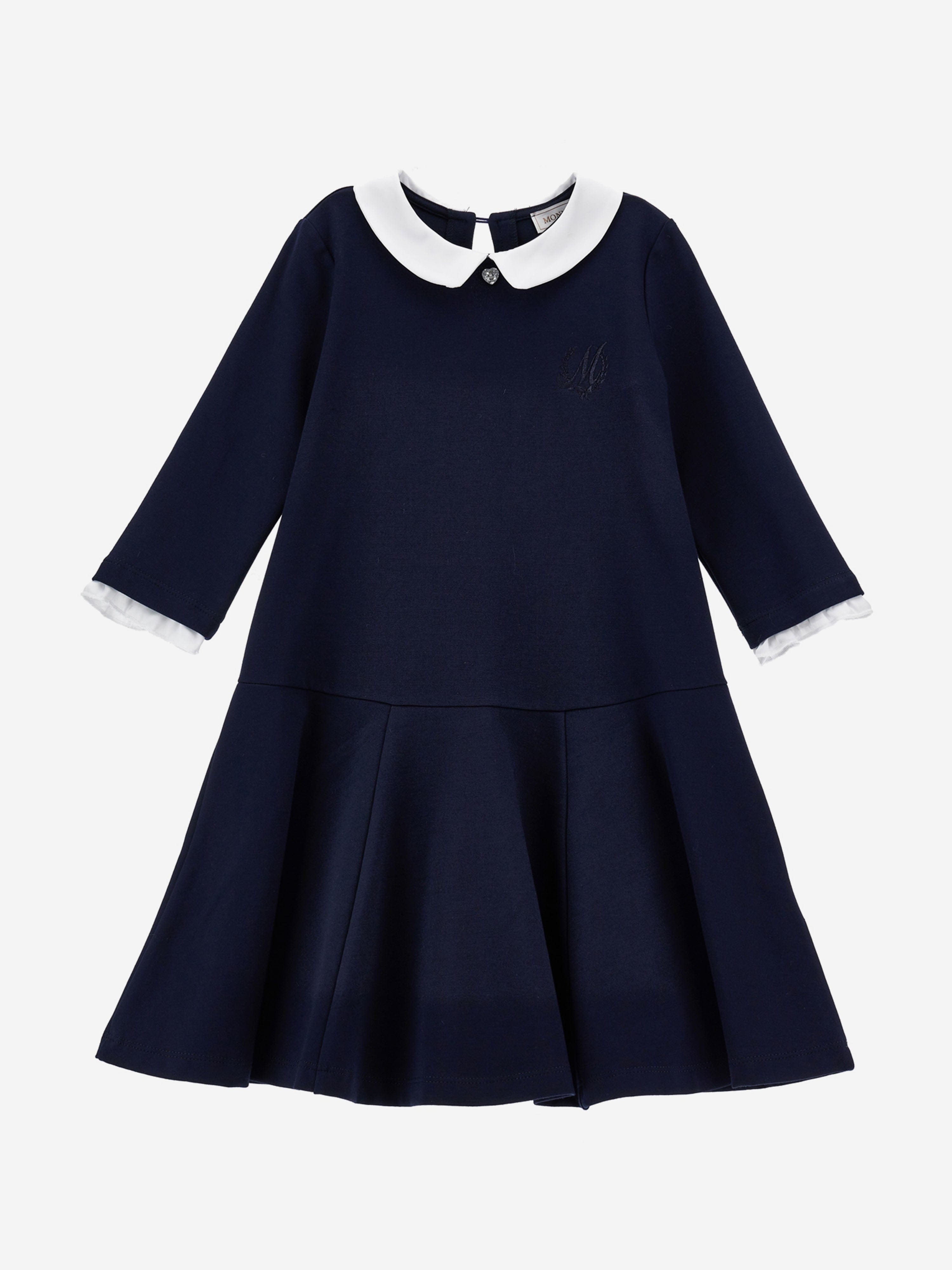 Monnalisa Girls Punto Milano Dress in Navy
