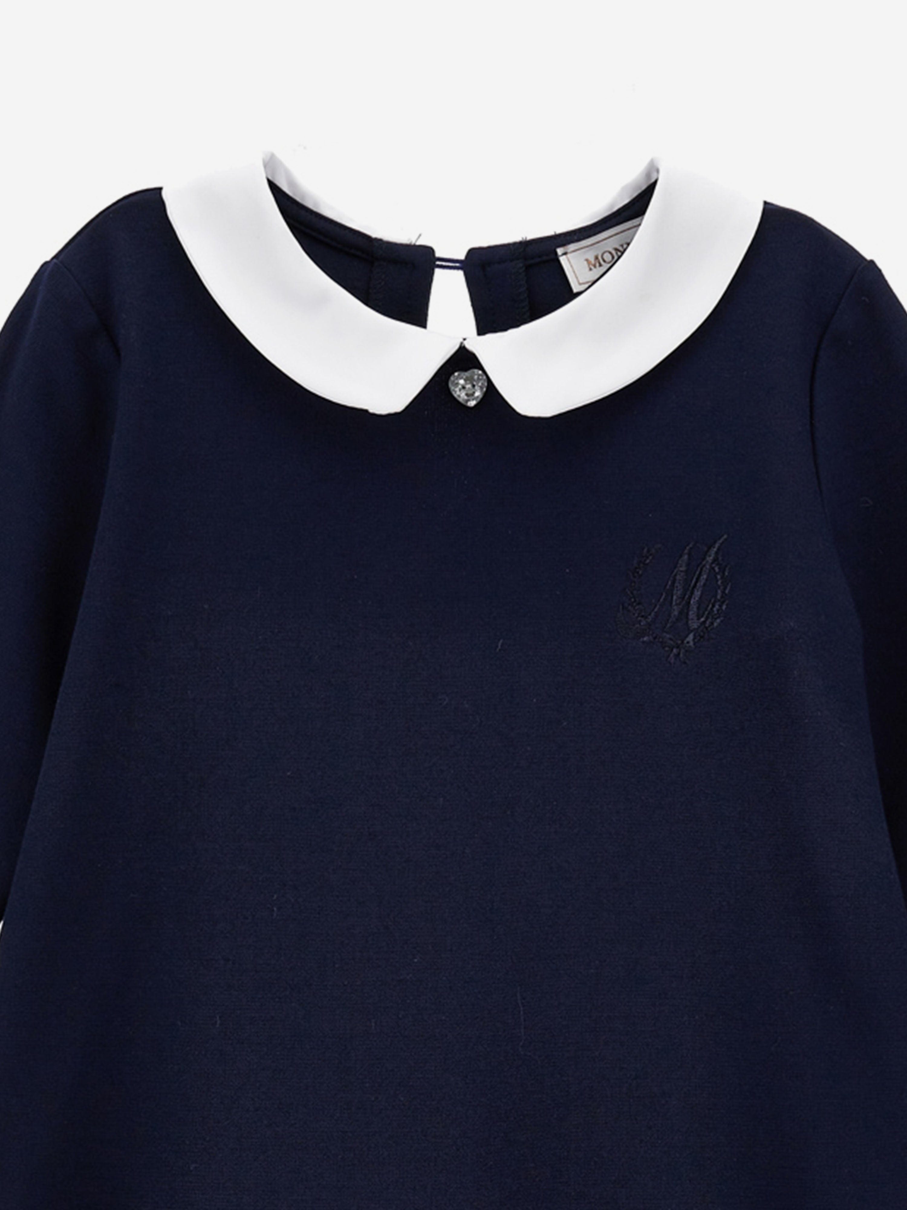 Monnalisa Girls Punto Milano Dress in Navy
