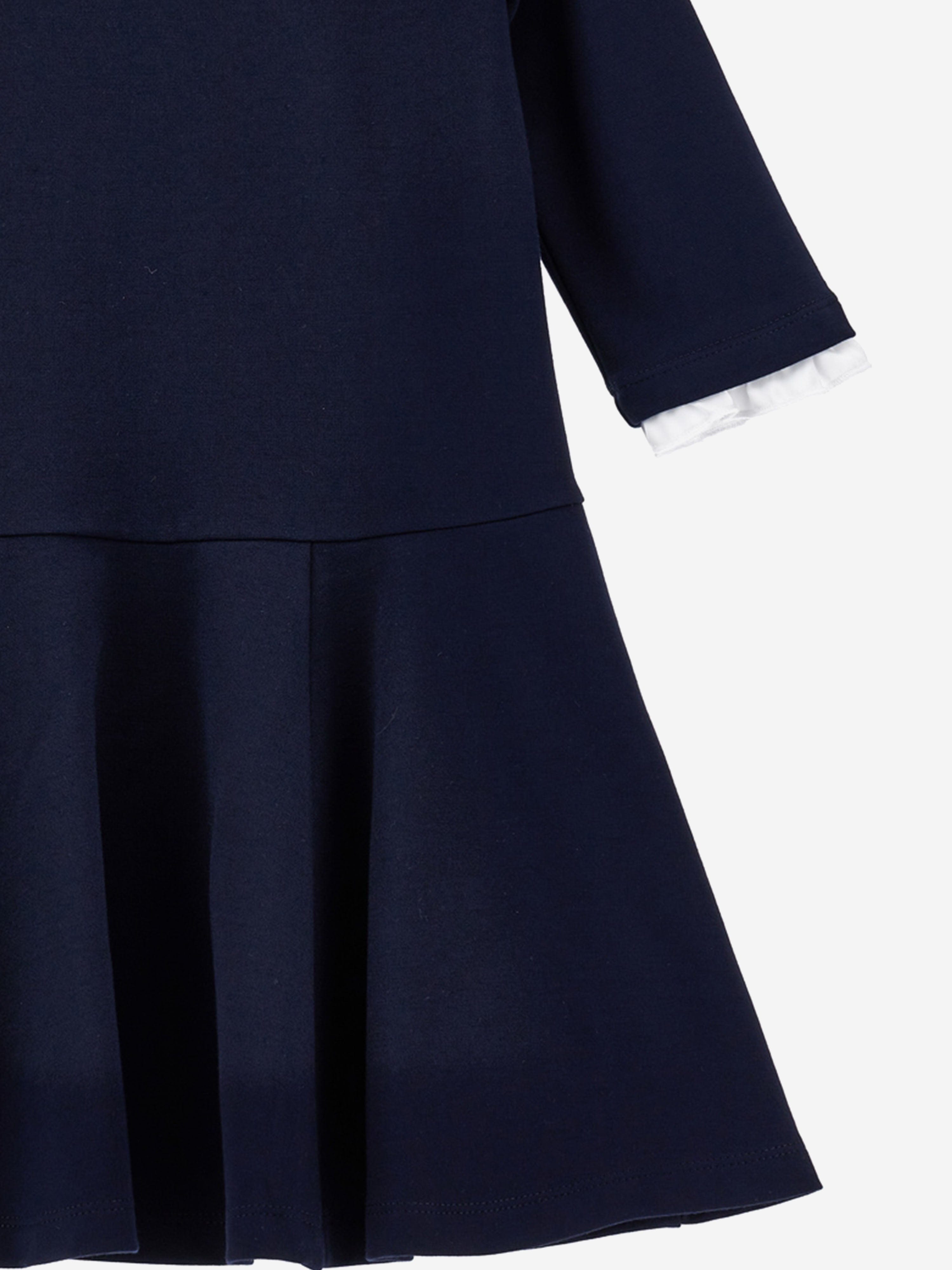 Monnalisa Girls Punto Milano Dress in Navy