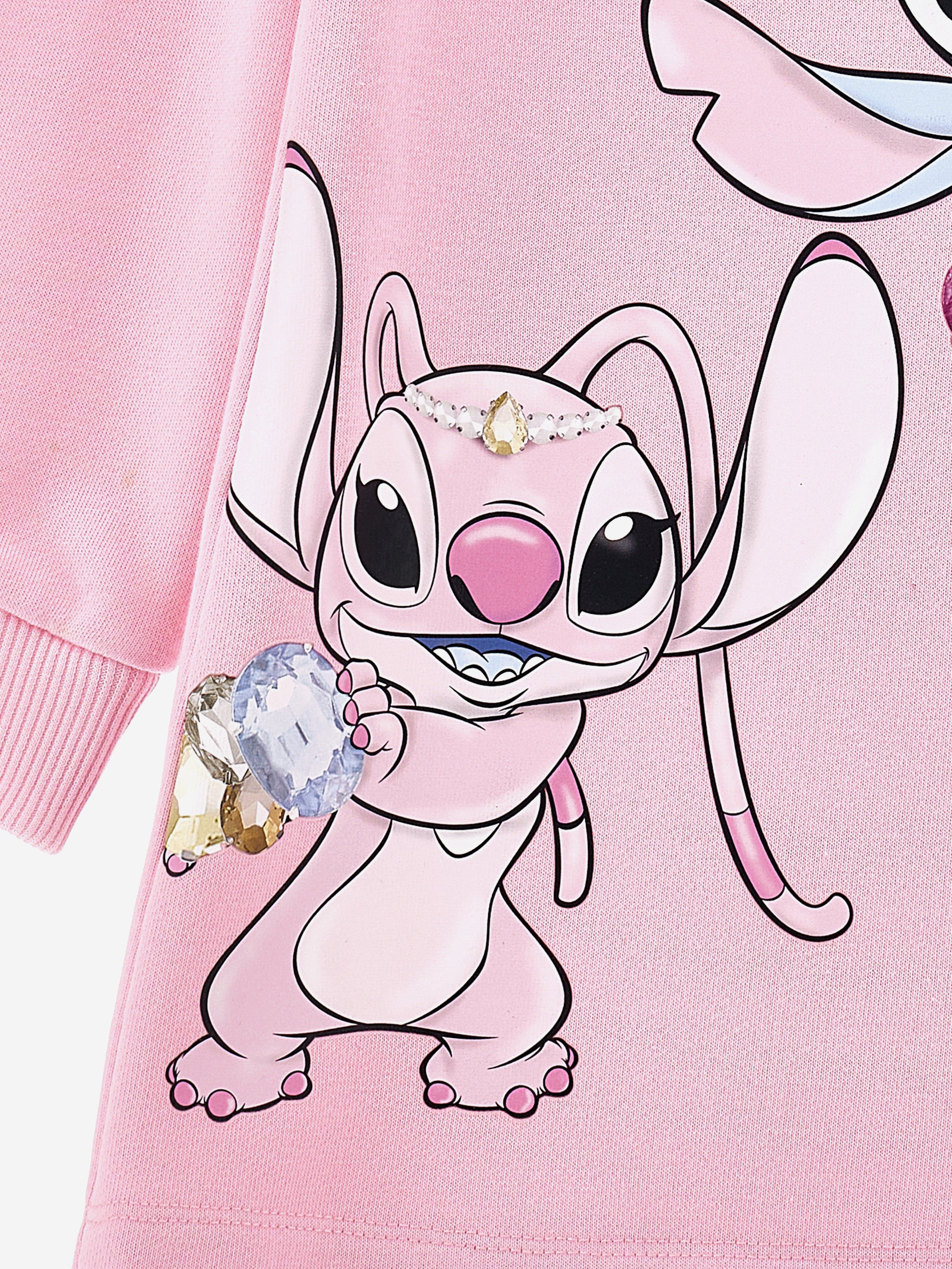 Monnalisa Girls Stitch and Angel Sweater Dress in Pink