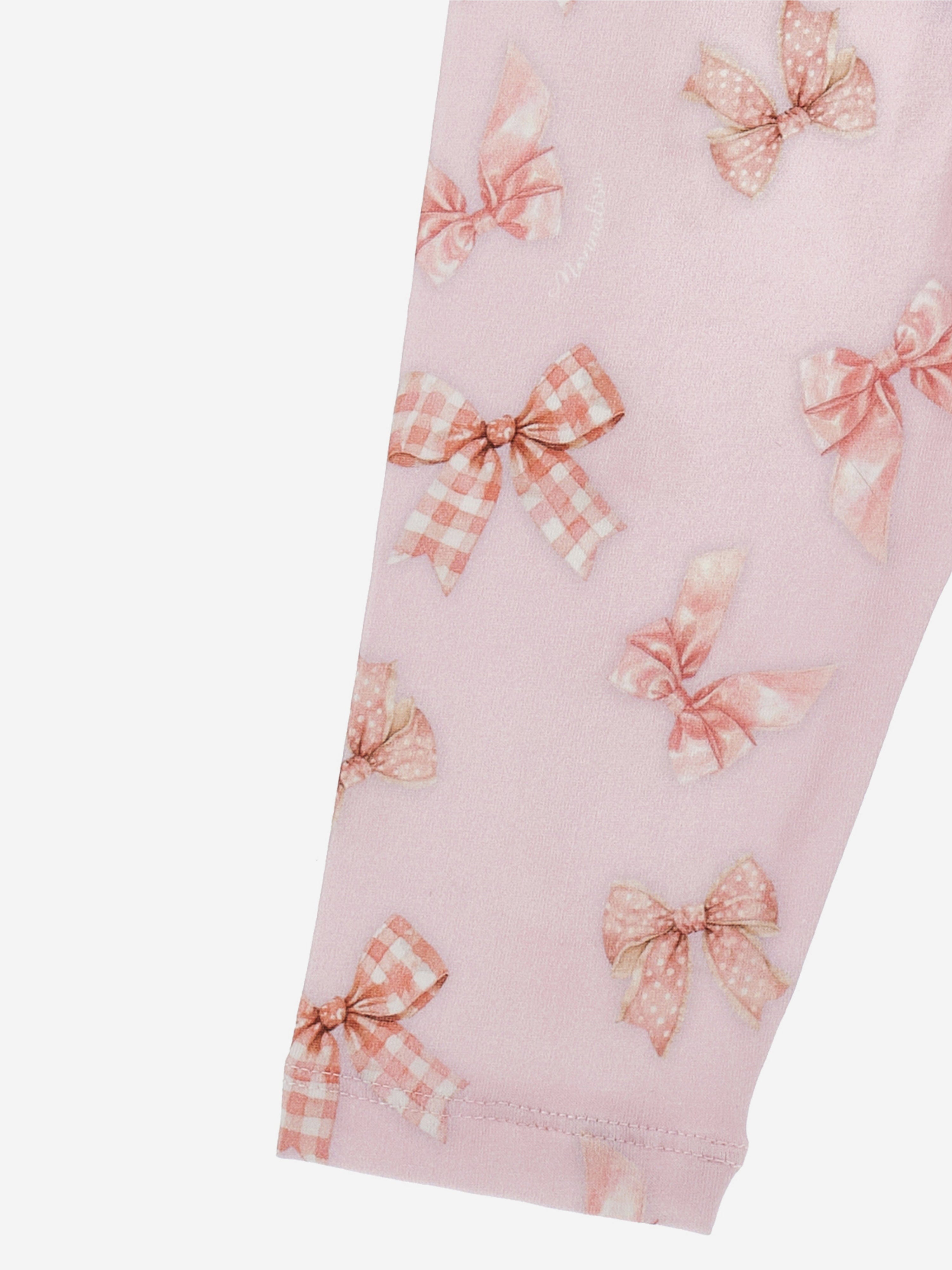 Monnalisa Baby Girls Bow Print Leggings Set in Pink