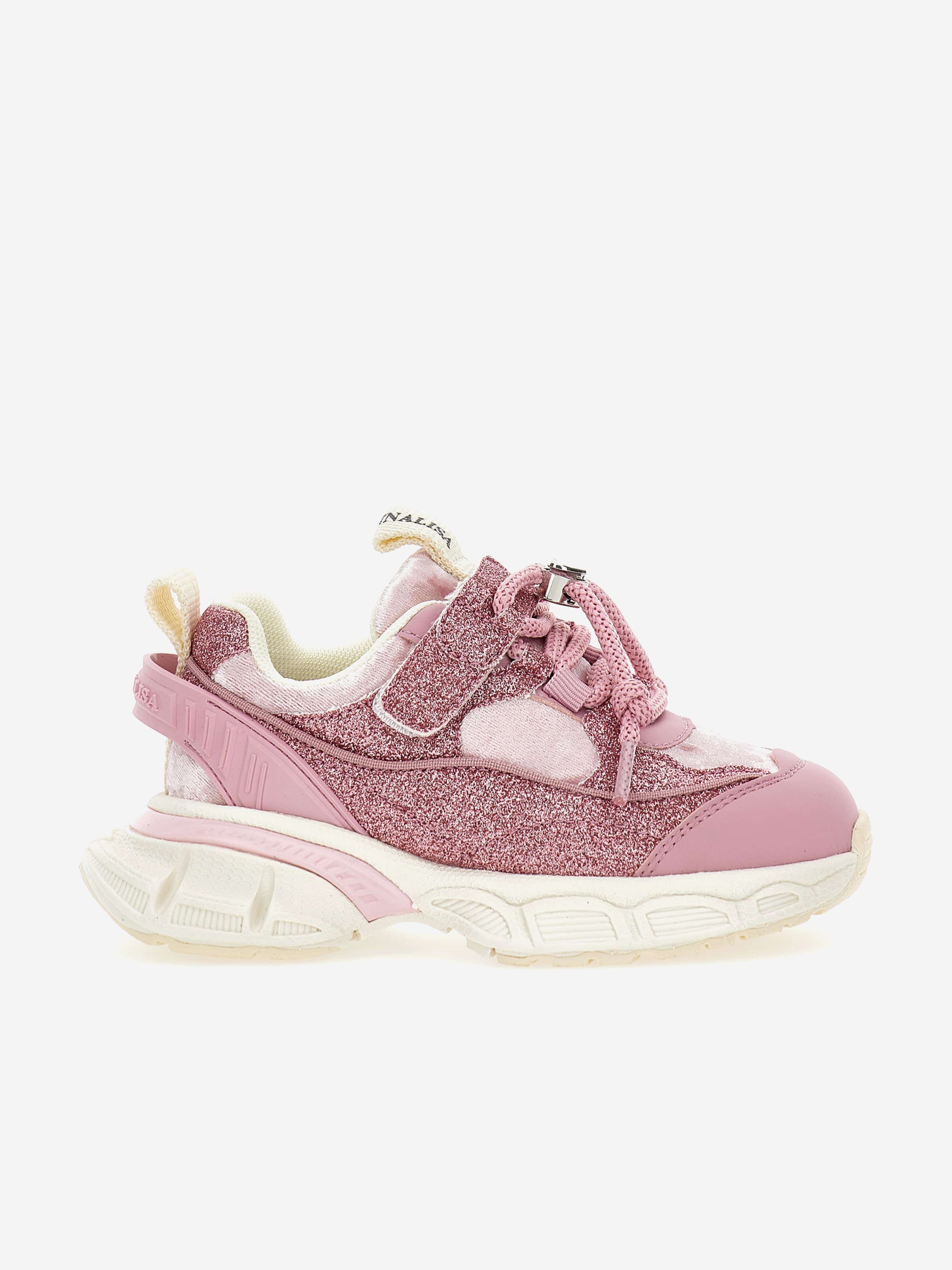 Monnalisa Girls Chunky Glitter Trainers in Pink
