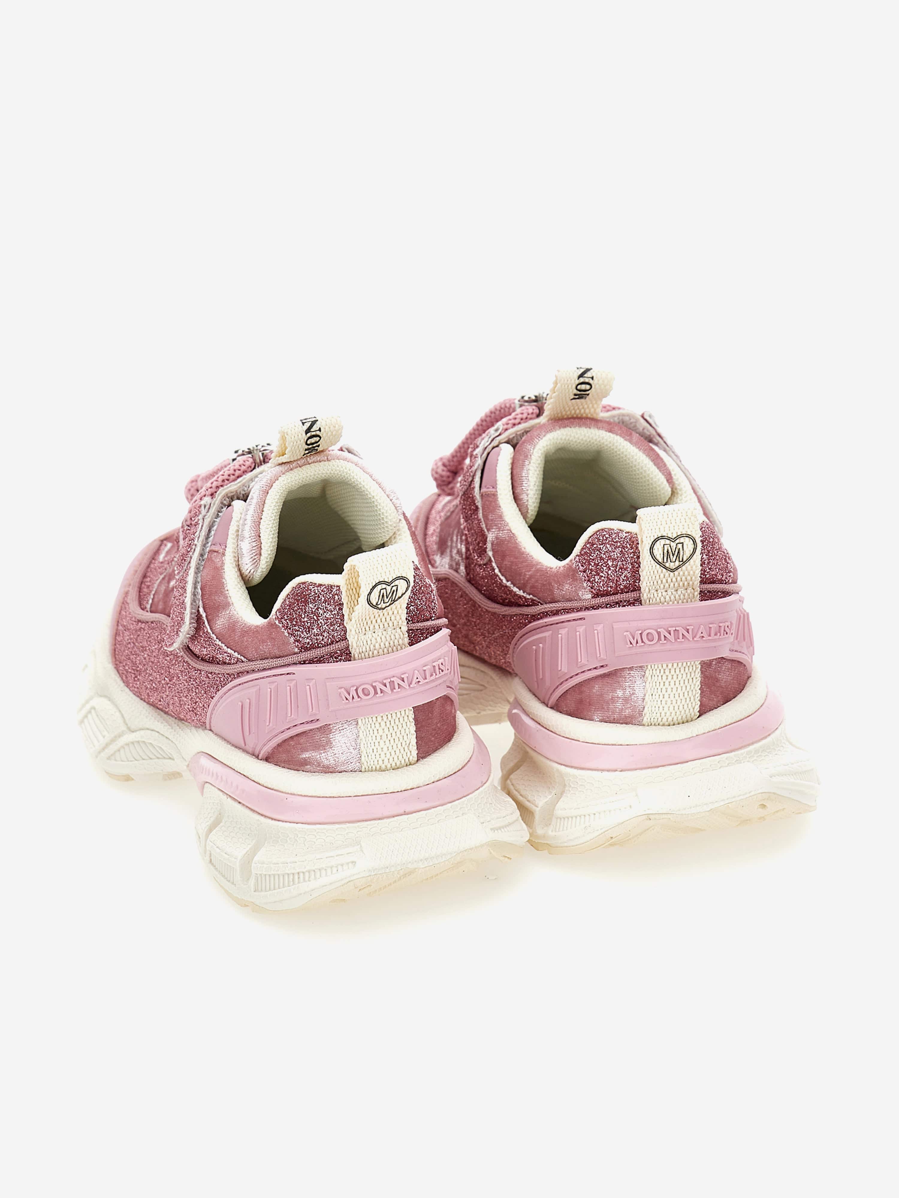 Monnalisa Girls Chunky Glitter Trainers in Pink