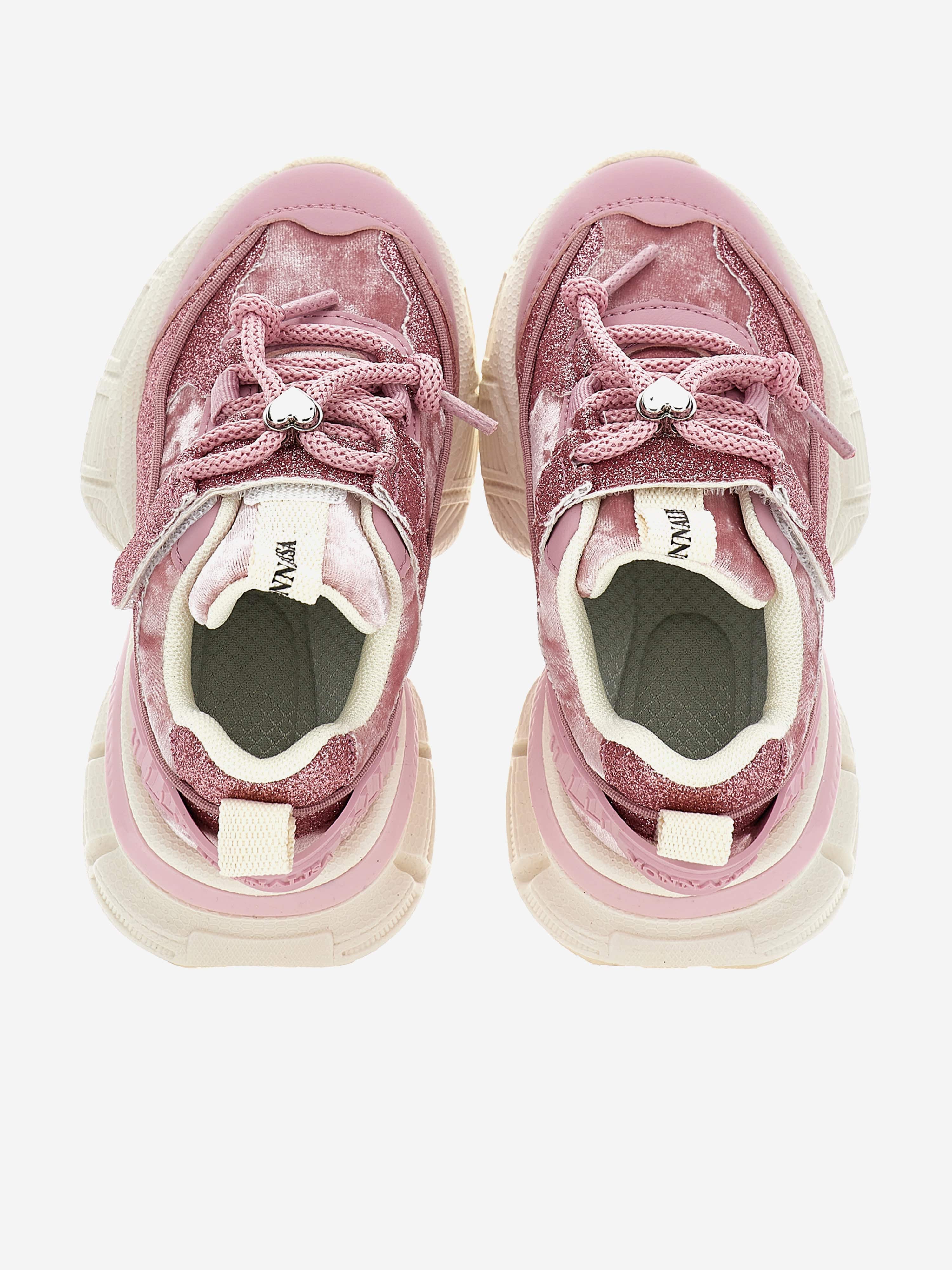 Monnalisa Girls Chunky Glitter Trainers in Pink