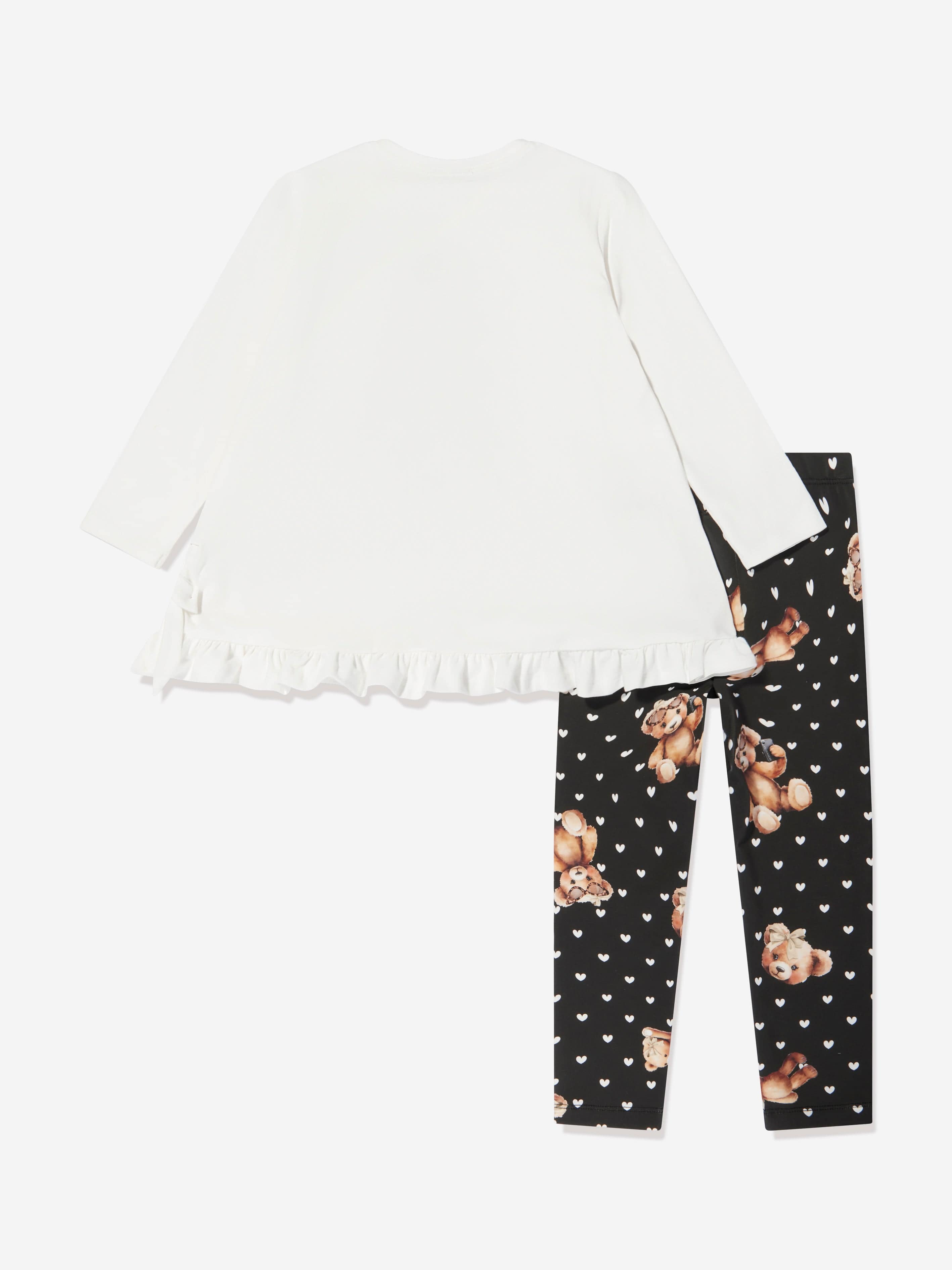 Monnalisa Girls T-Shirt and Leggings Set in Ivory