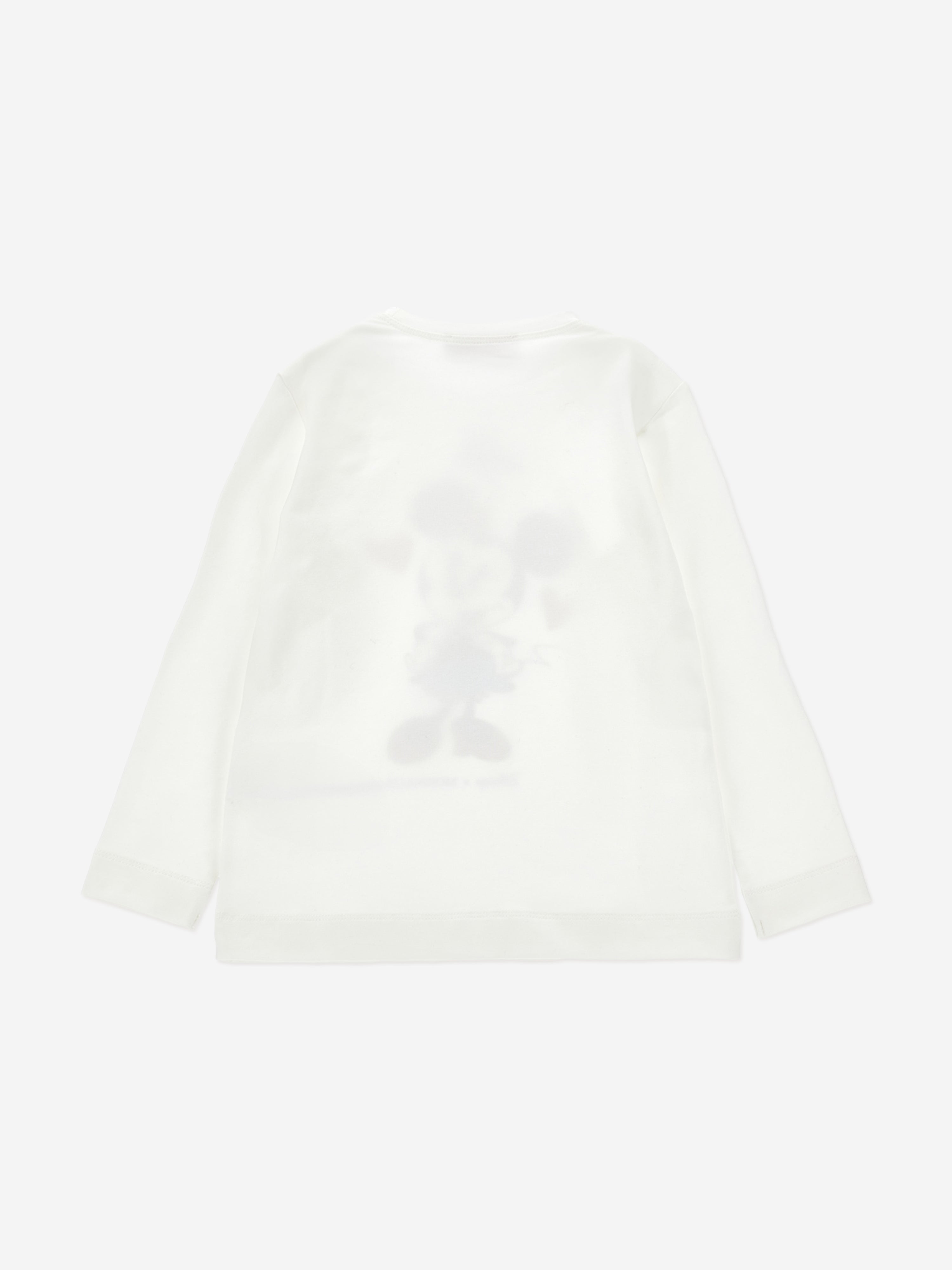 Monnalisa Girls Long Sleeve Diamante Minnie T-Shirt in Ivory