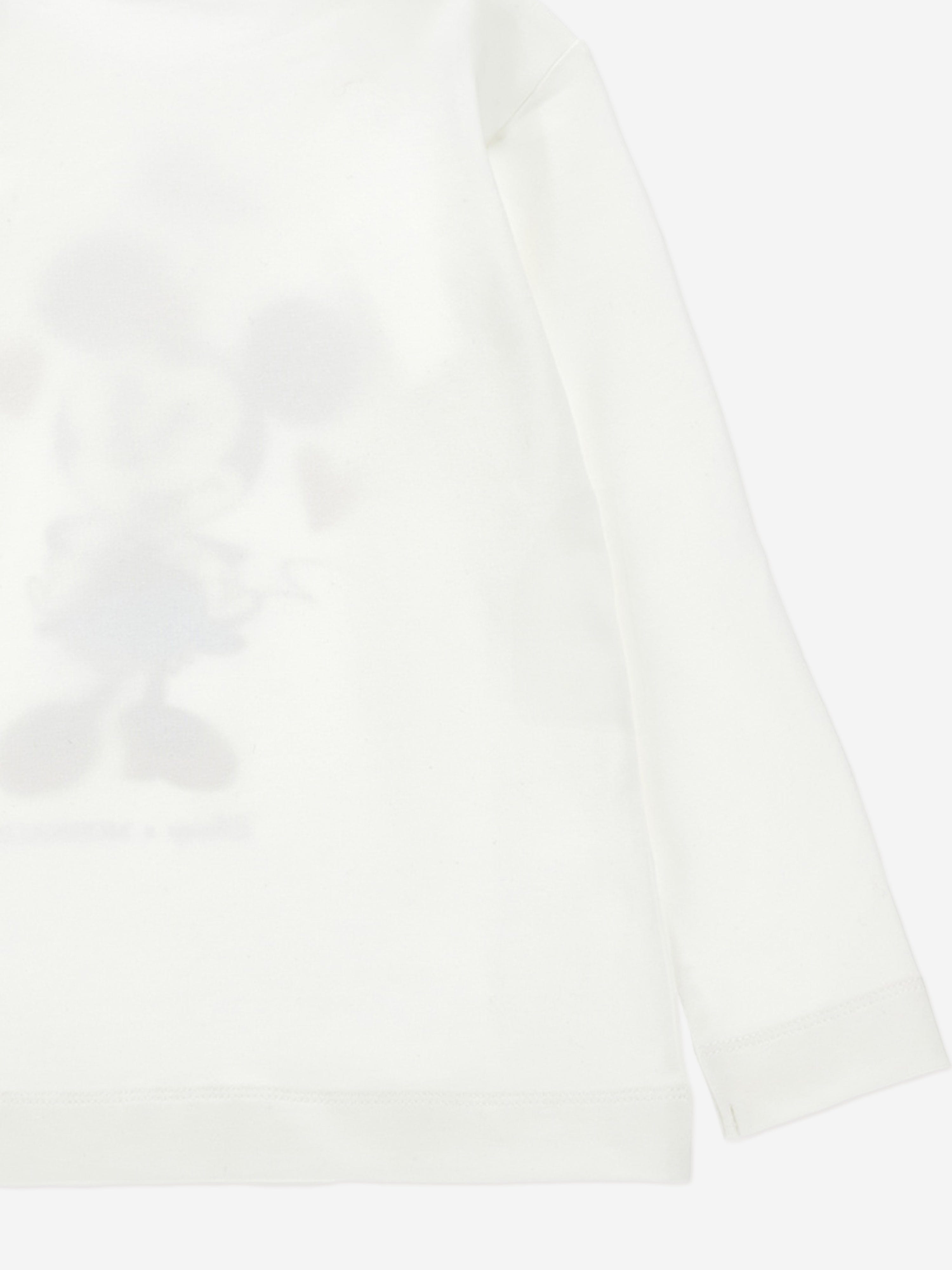 Monnalisa Girls Long Sleeve Diamante Minnie T-Shirt in Ivory