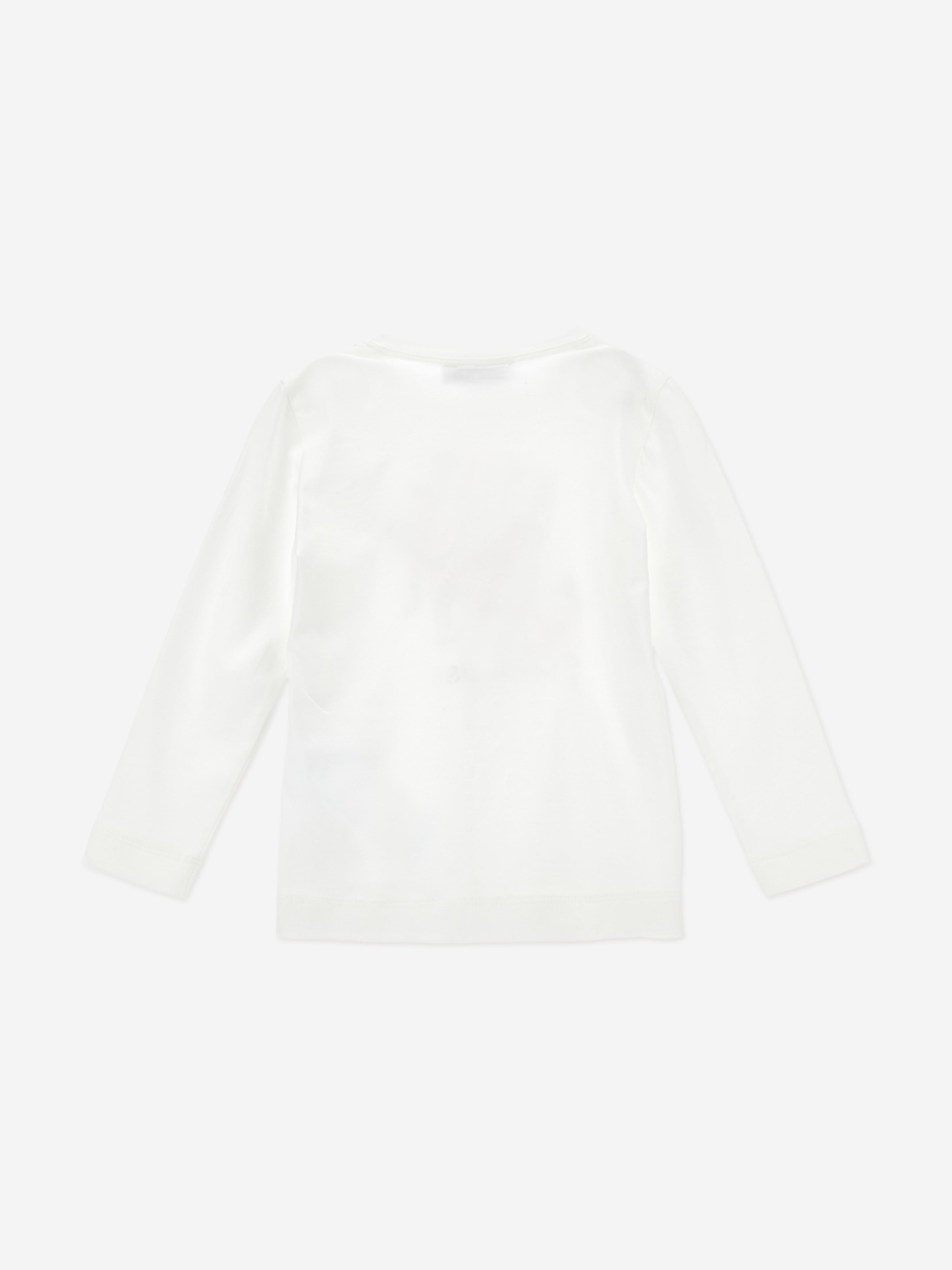 Monnalisa Girls Long Sleeve Teddy T-Shirt in Ivory