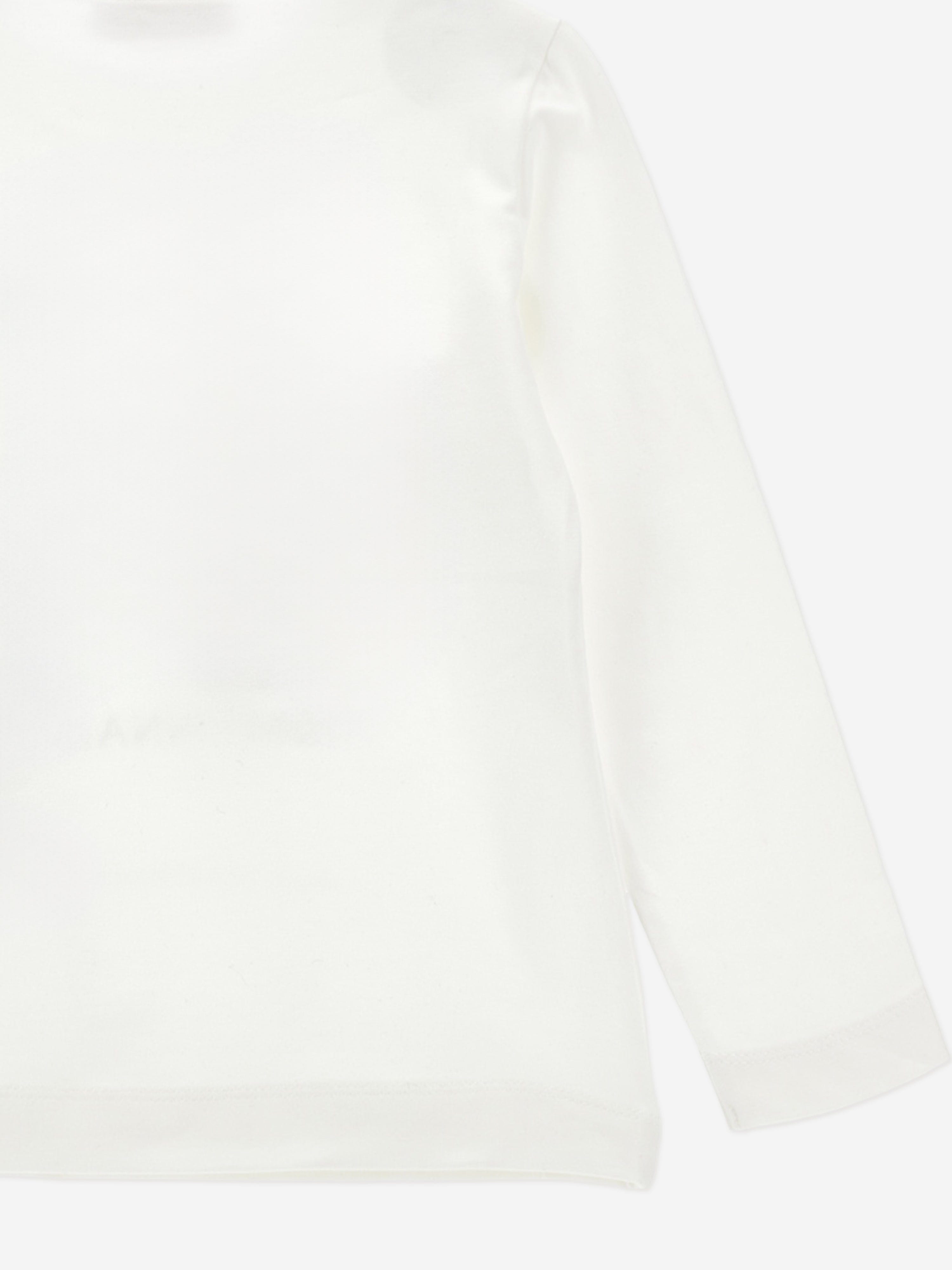 Monnalisa Girls Long Sleeve Teddy Bear T-Shirt in Ivory