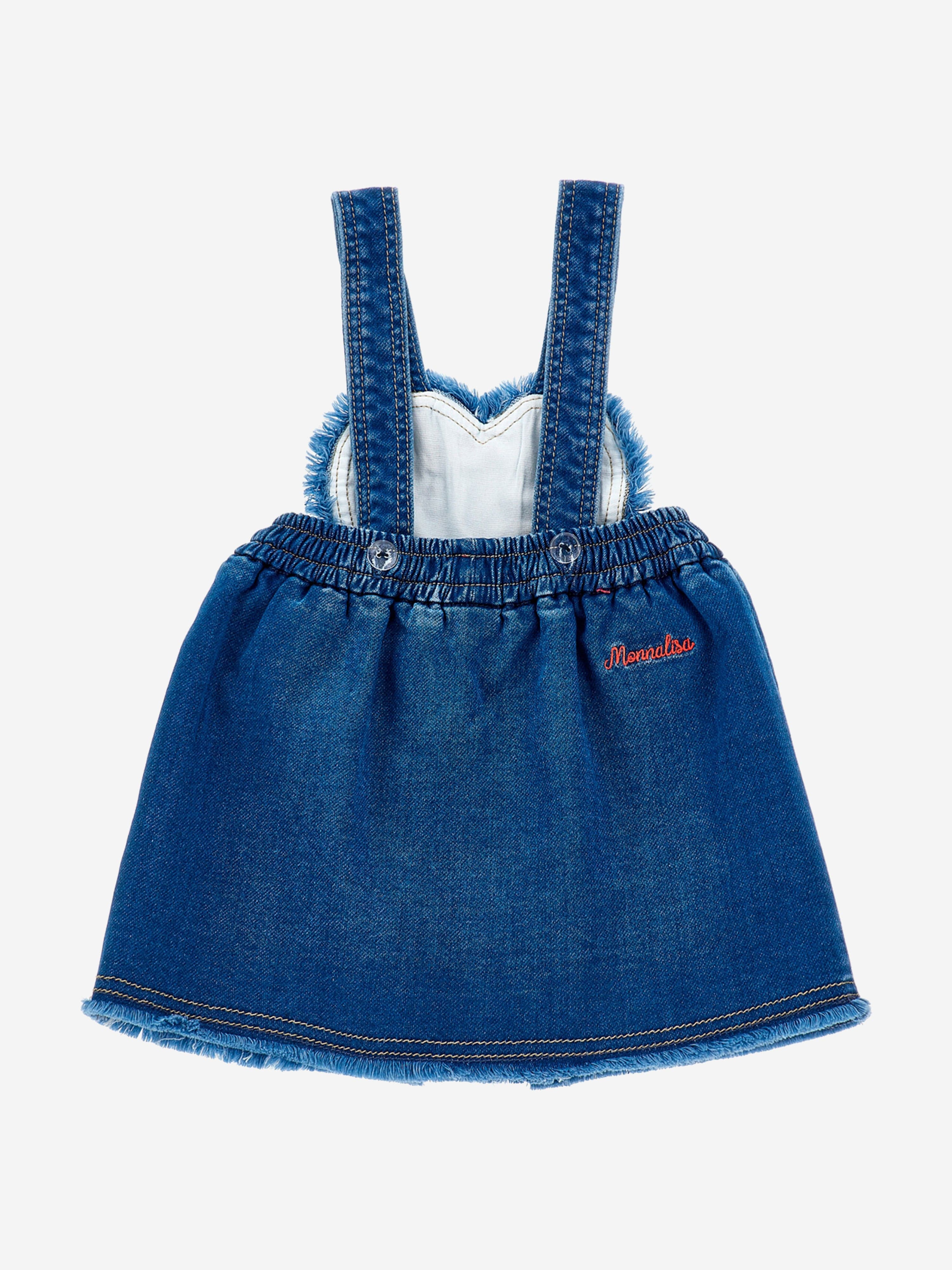 Monnalisa Girls Minnie Mouse Denim Dress in Blue