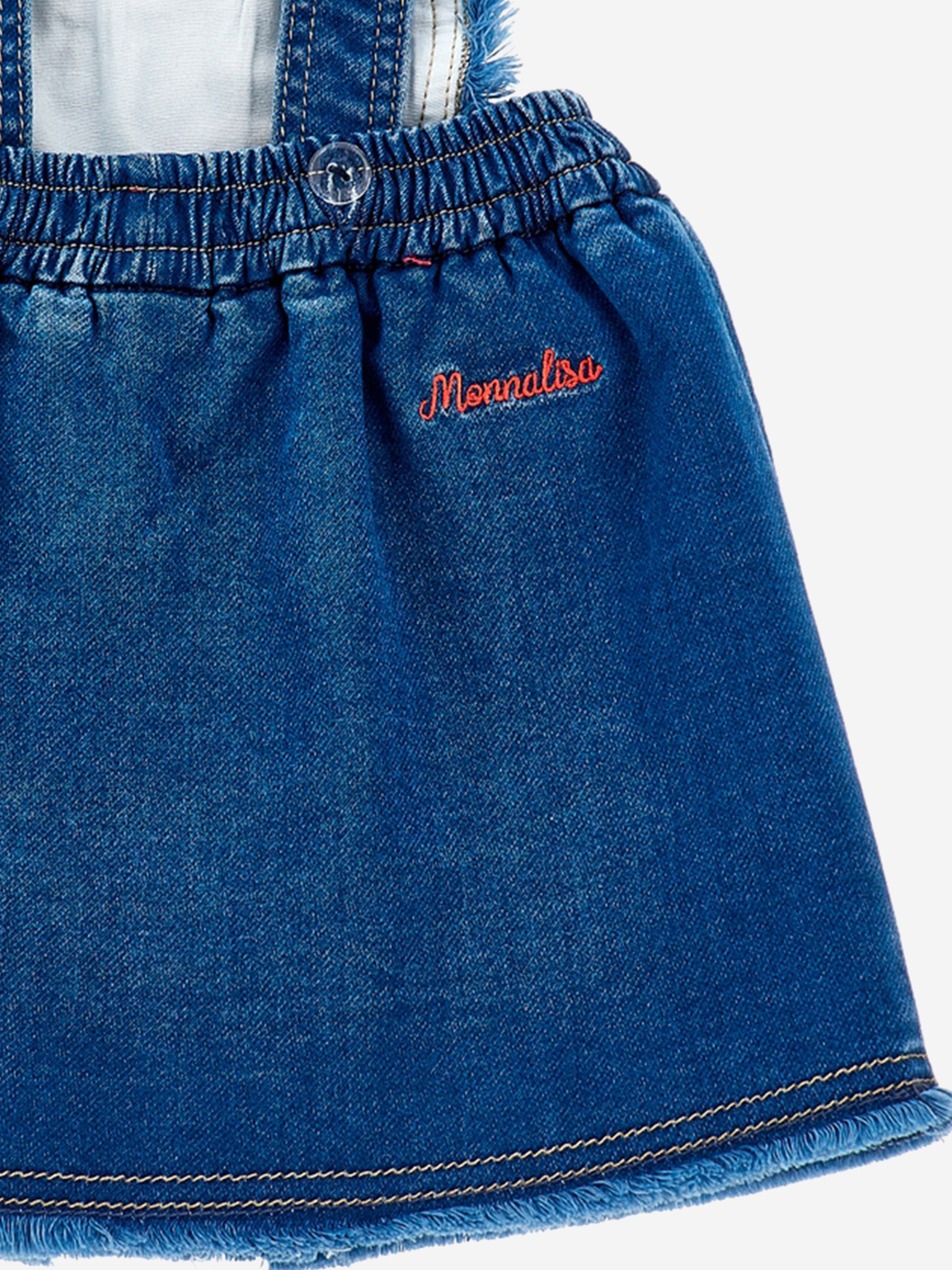 Monnalisa Girls Minnie Mouse Denim Dress in Blue