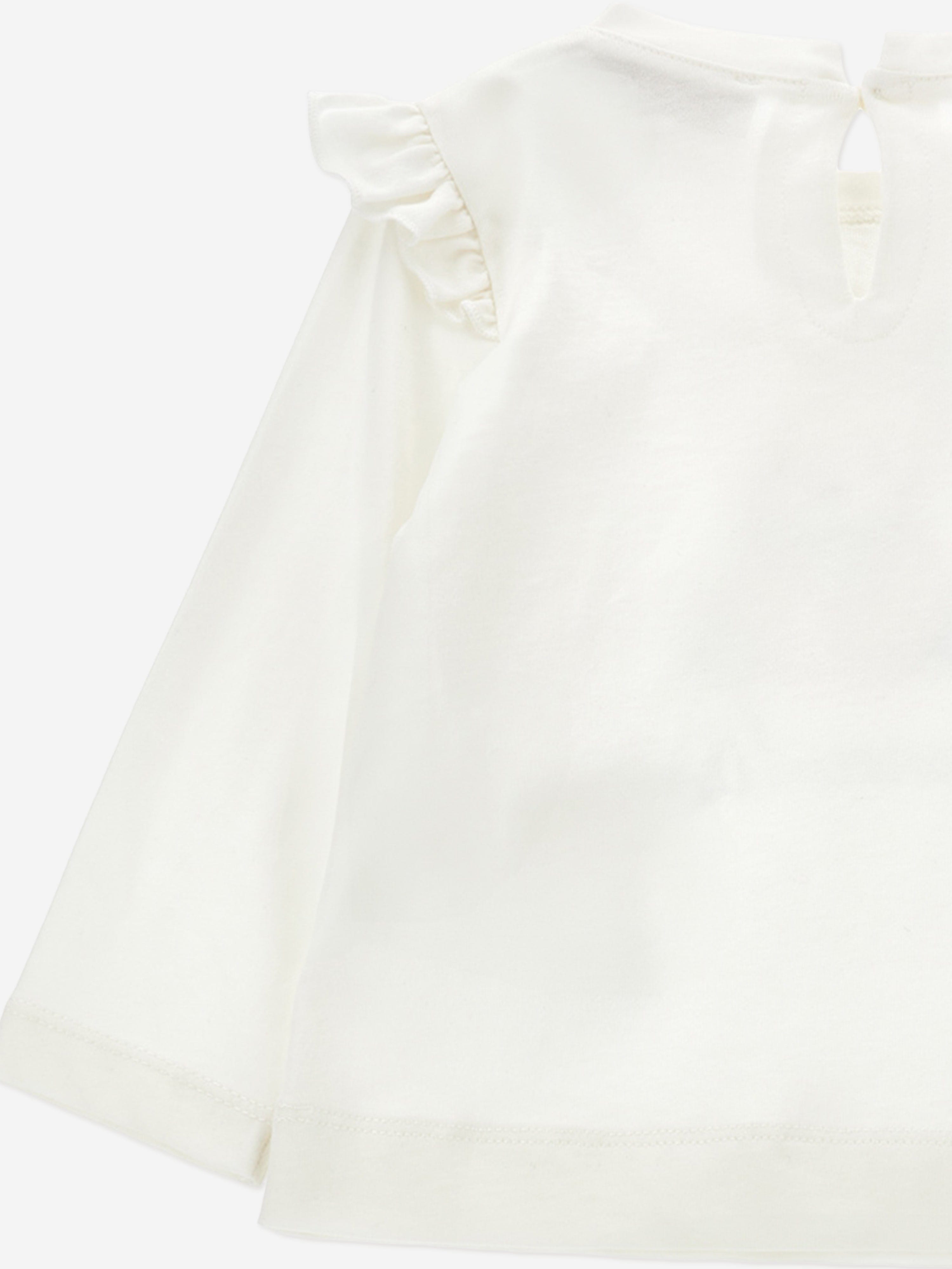 Monnalisa Baby Girls Long Sleeve Teddy T-Shirt in White