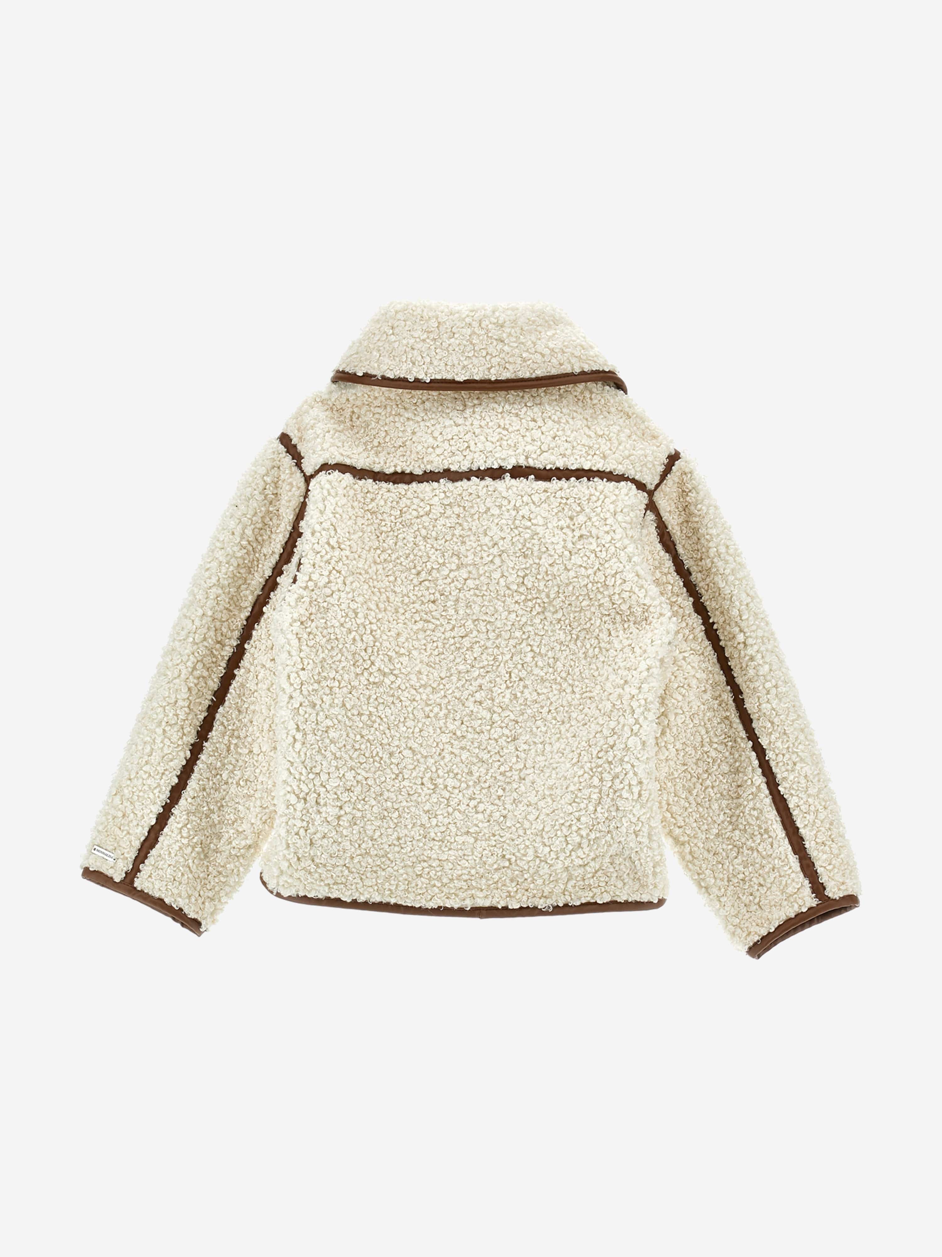 Monnalisa Girls Teddy Fleece Coat in Beige