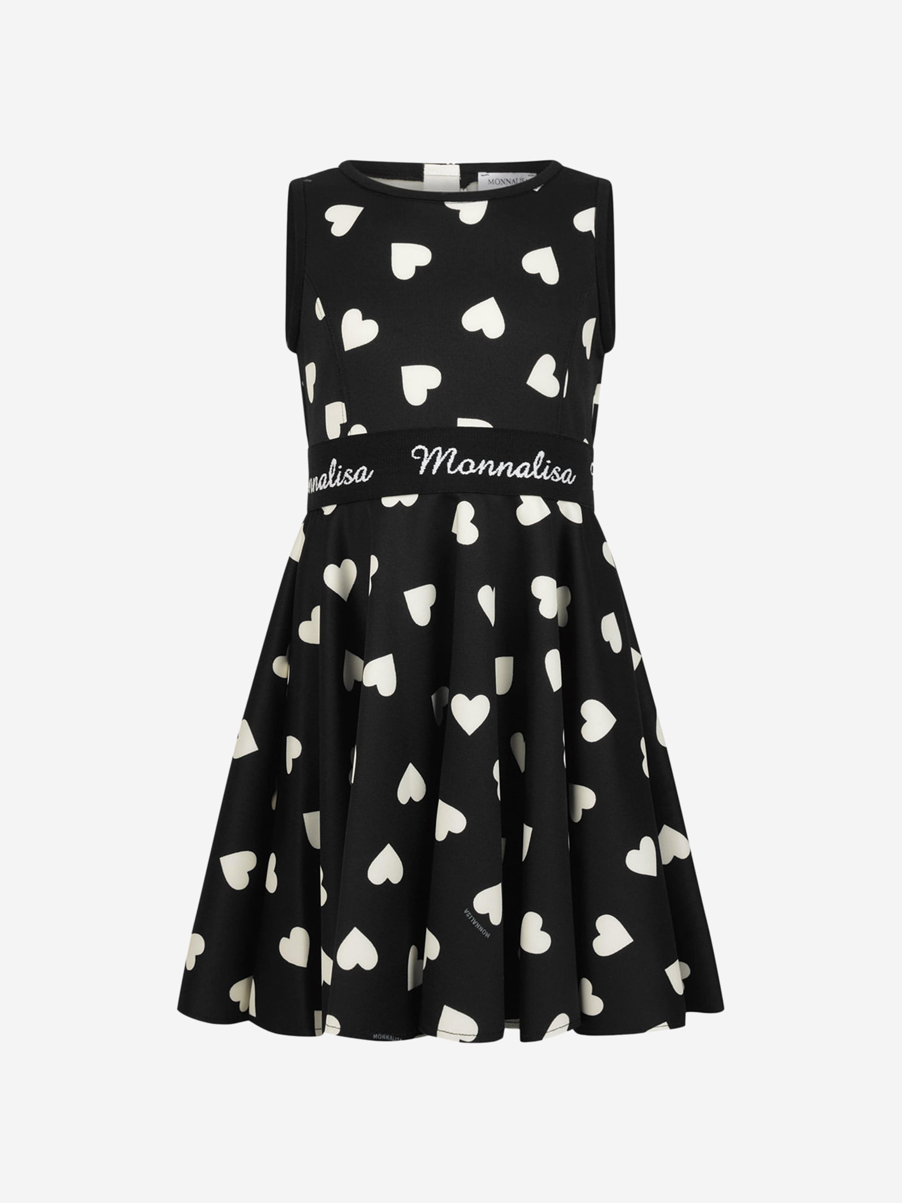 Monnalisa Heart Print Neoprene Dress