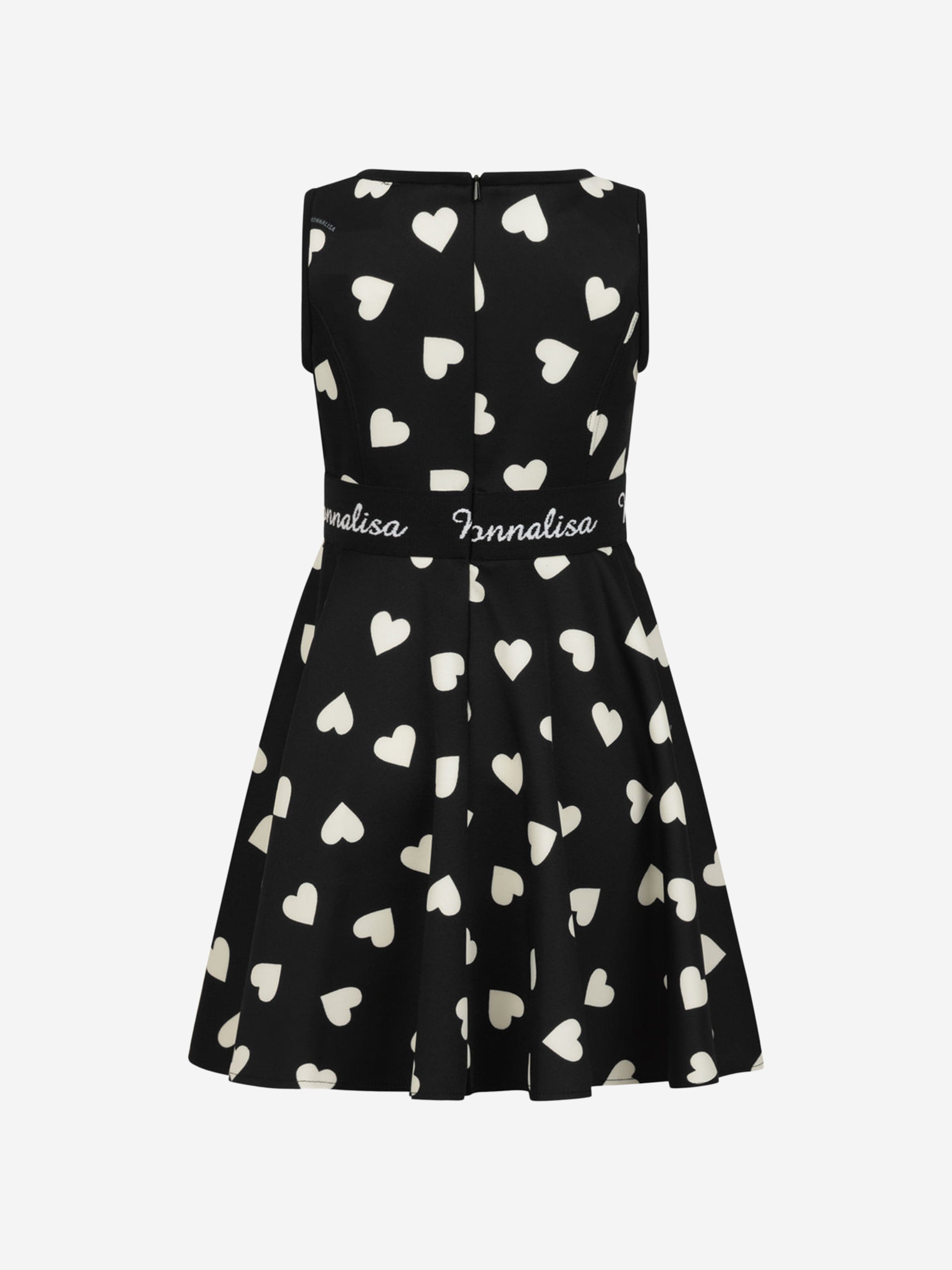 Monnalisa Heart Print Neoprene Dress