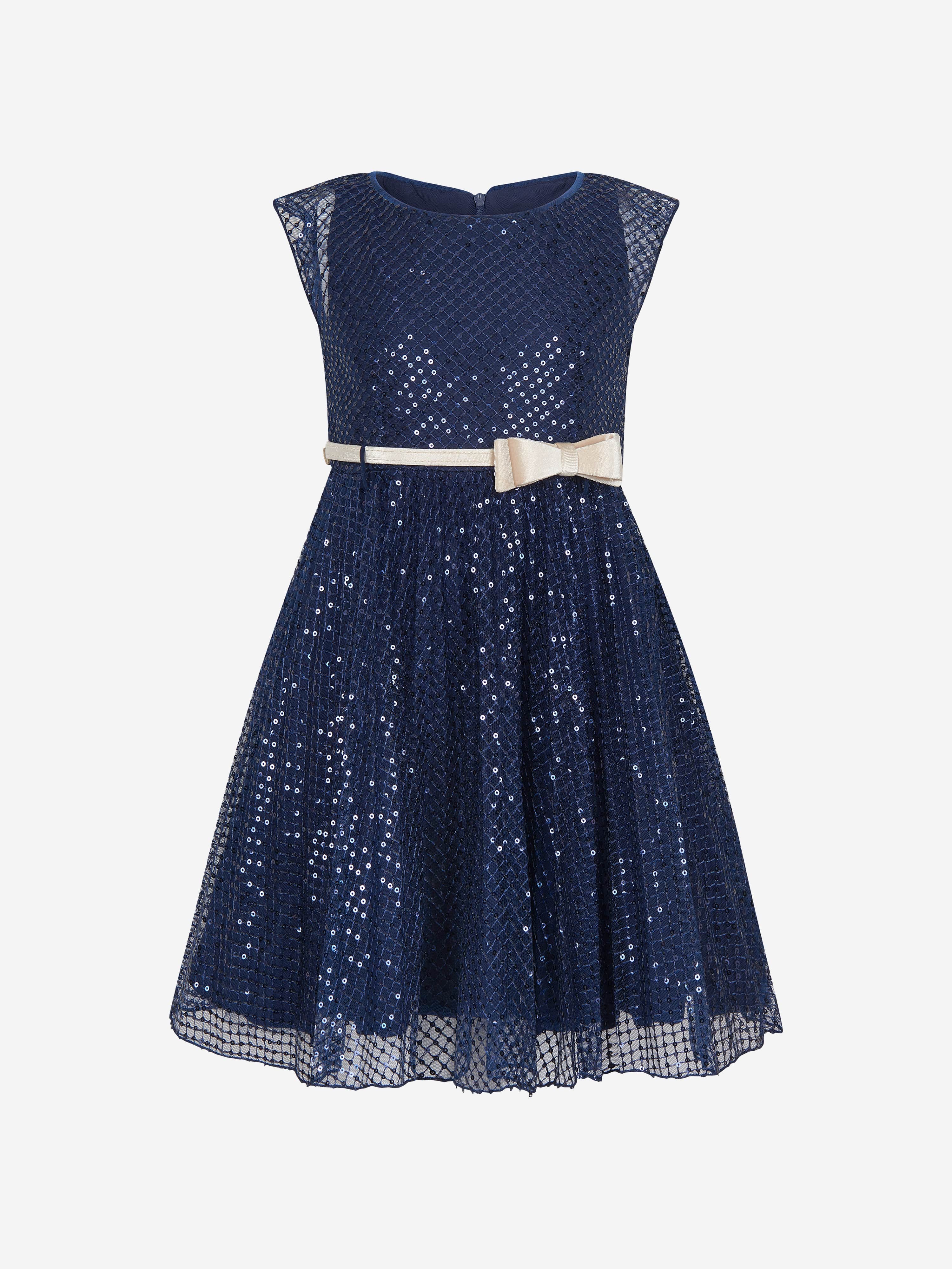 Monnalisa Girls Sequin Tulle Dress