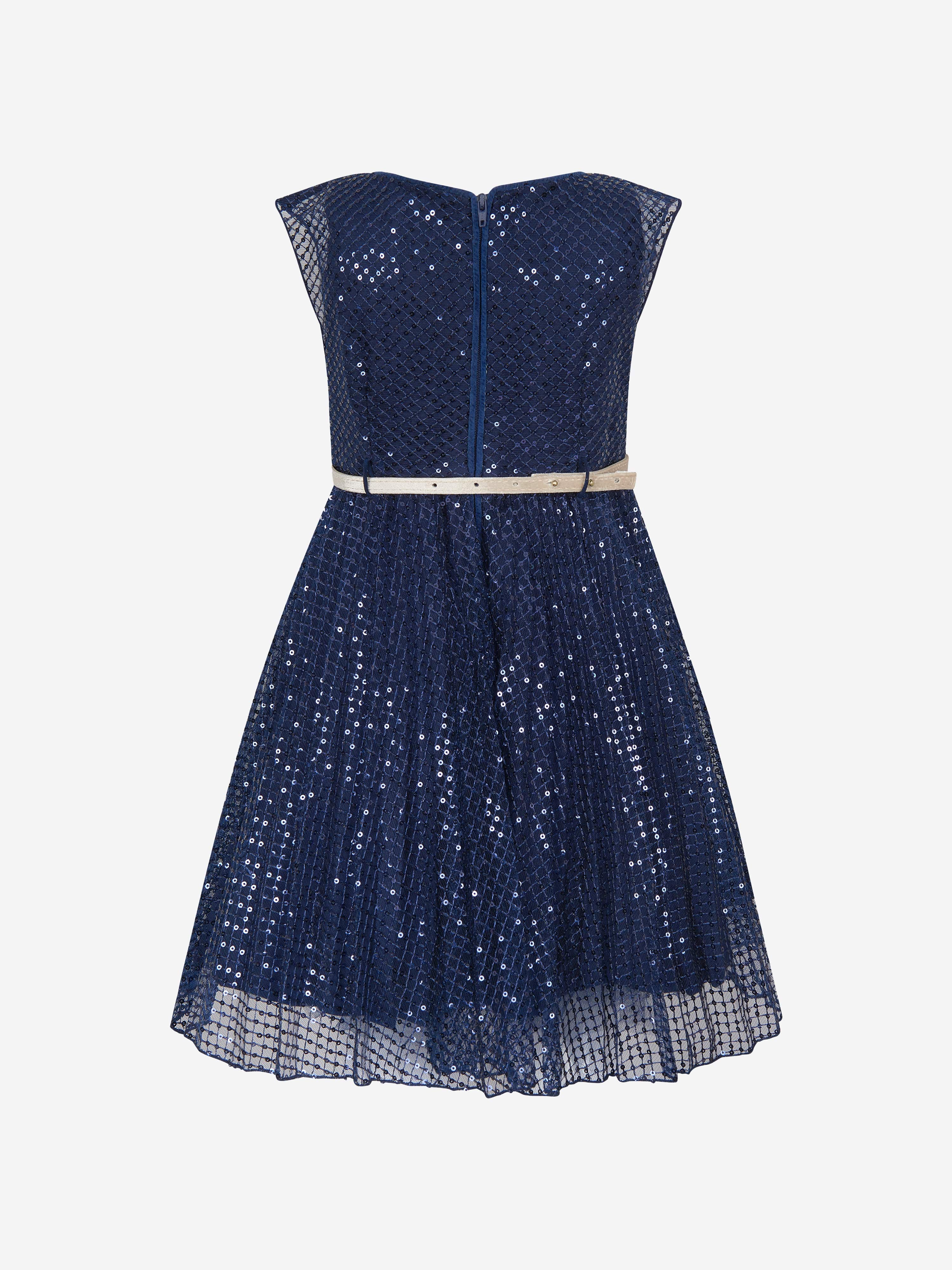 Monnalisa Girls Sequin Tulle Dress