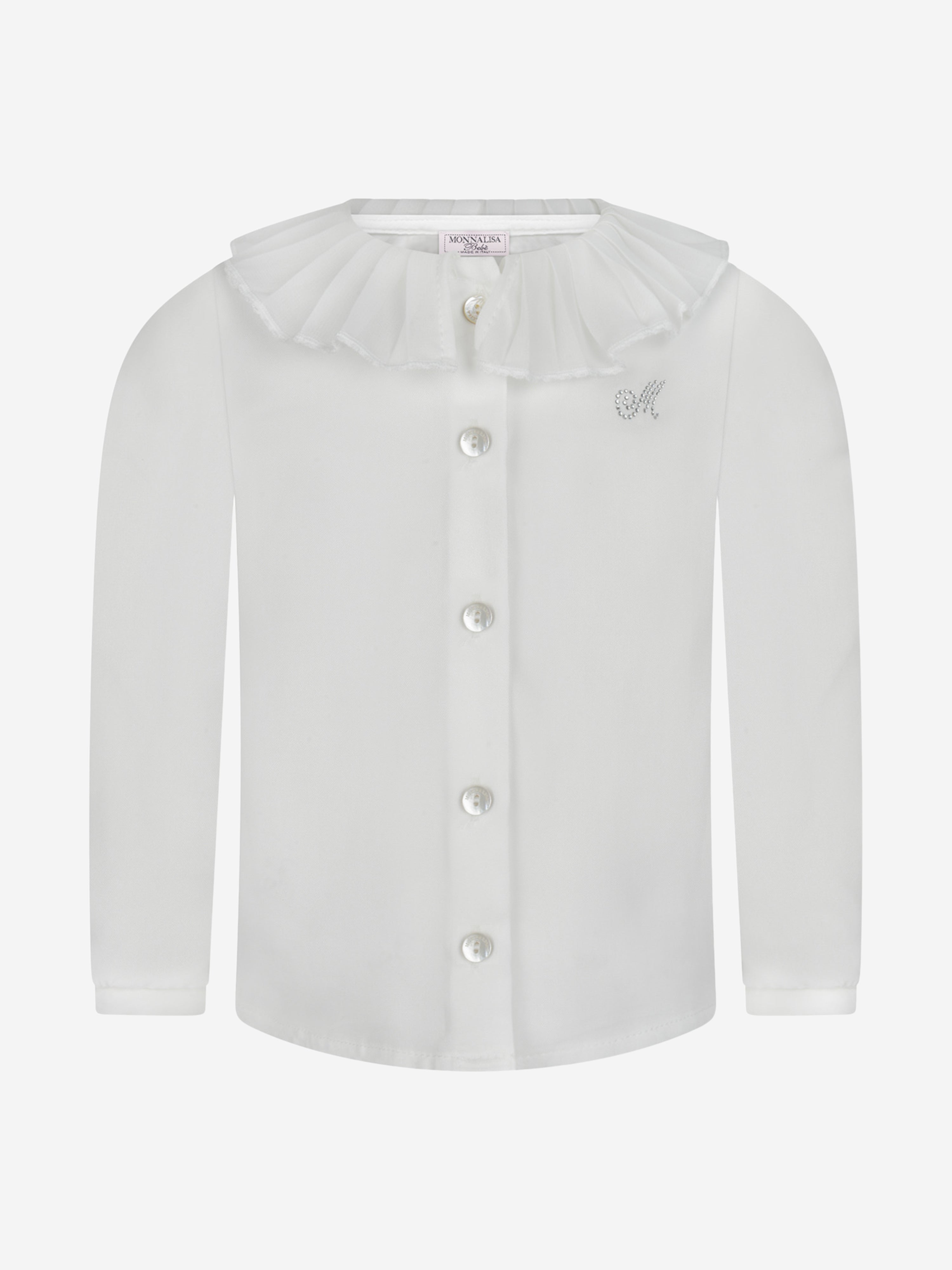 Monnalisa Baby Girls Blouse With Ruffle Collar