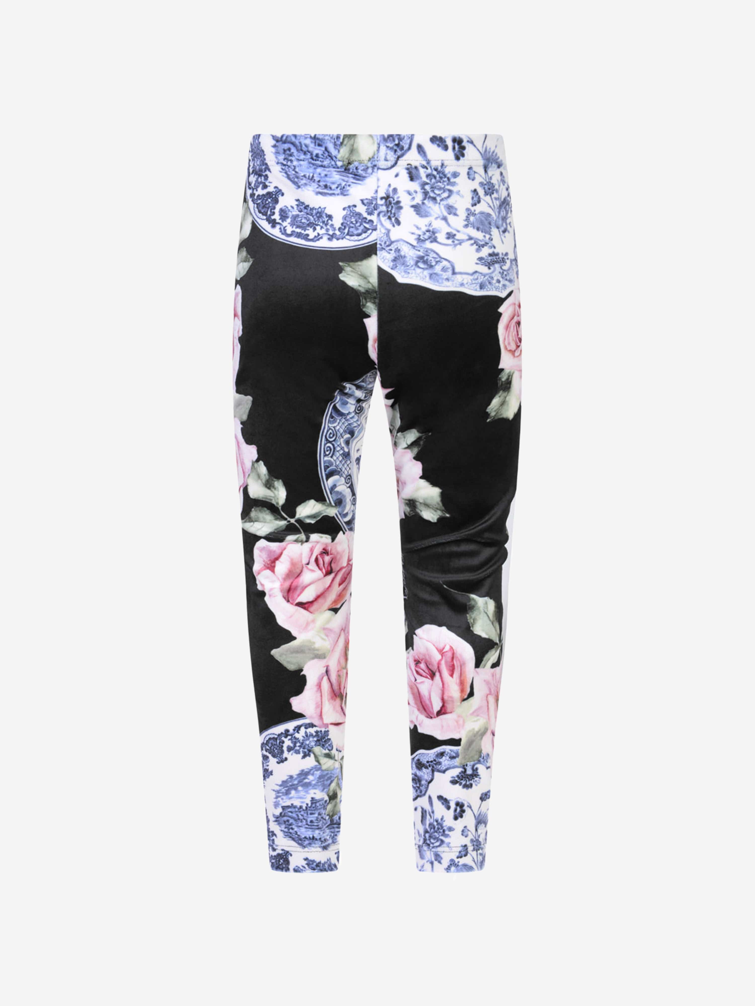 Monnalisa Porcelain & Rose Print Leggings