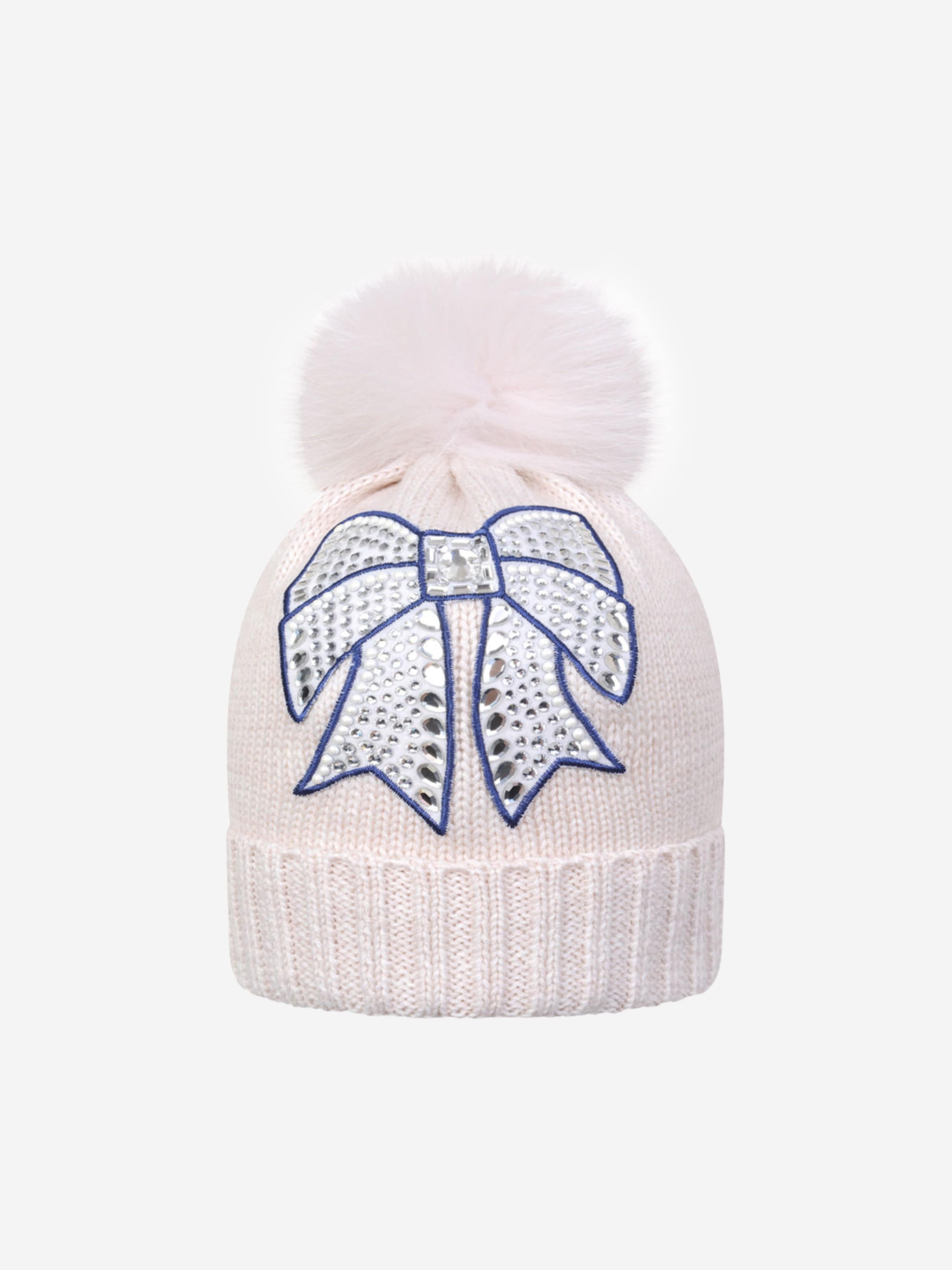 Monnalisa Girls Wool Hat With Diamante Bow