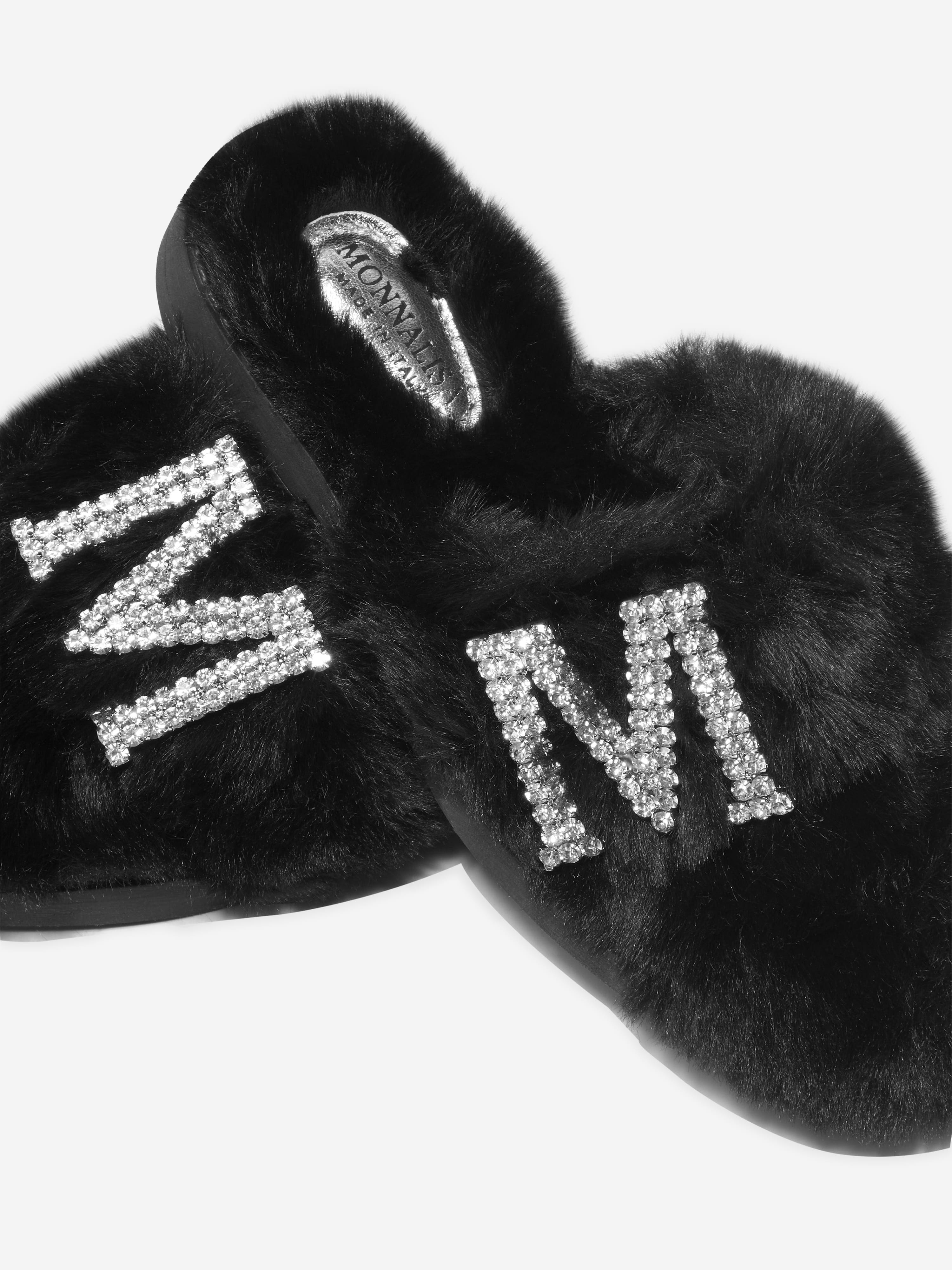 Monnalisa Girls Faux Fur Mules