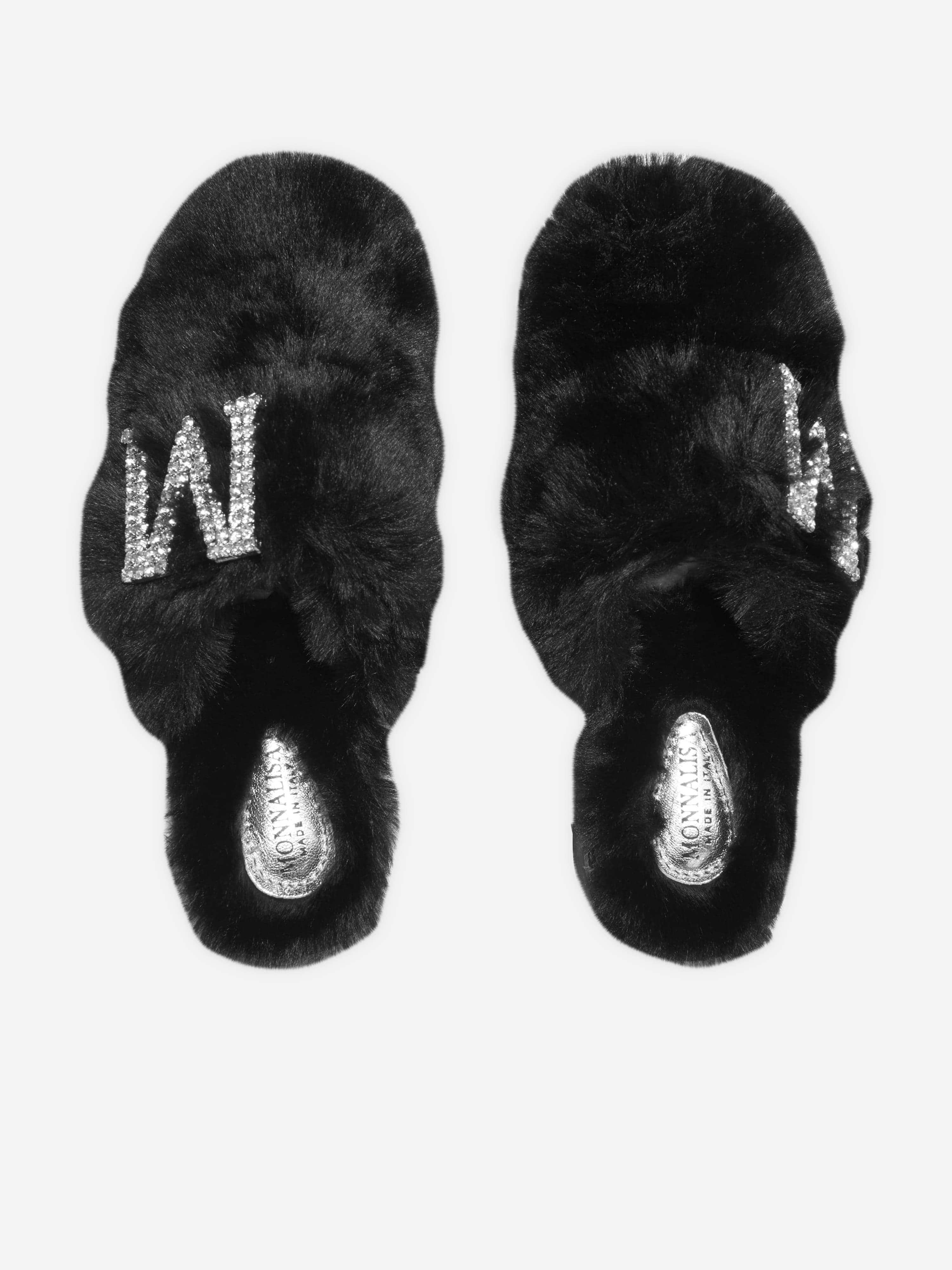 Monnalisa Girls Faux Fur Mules