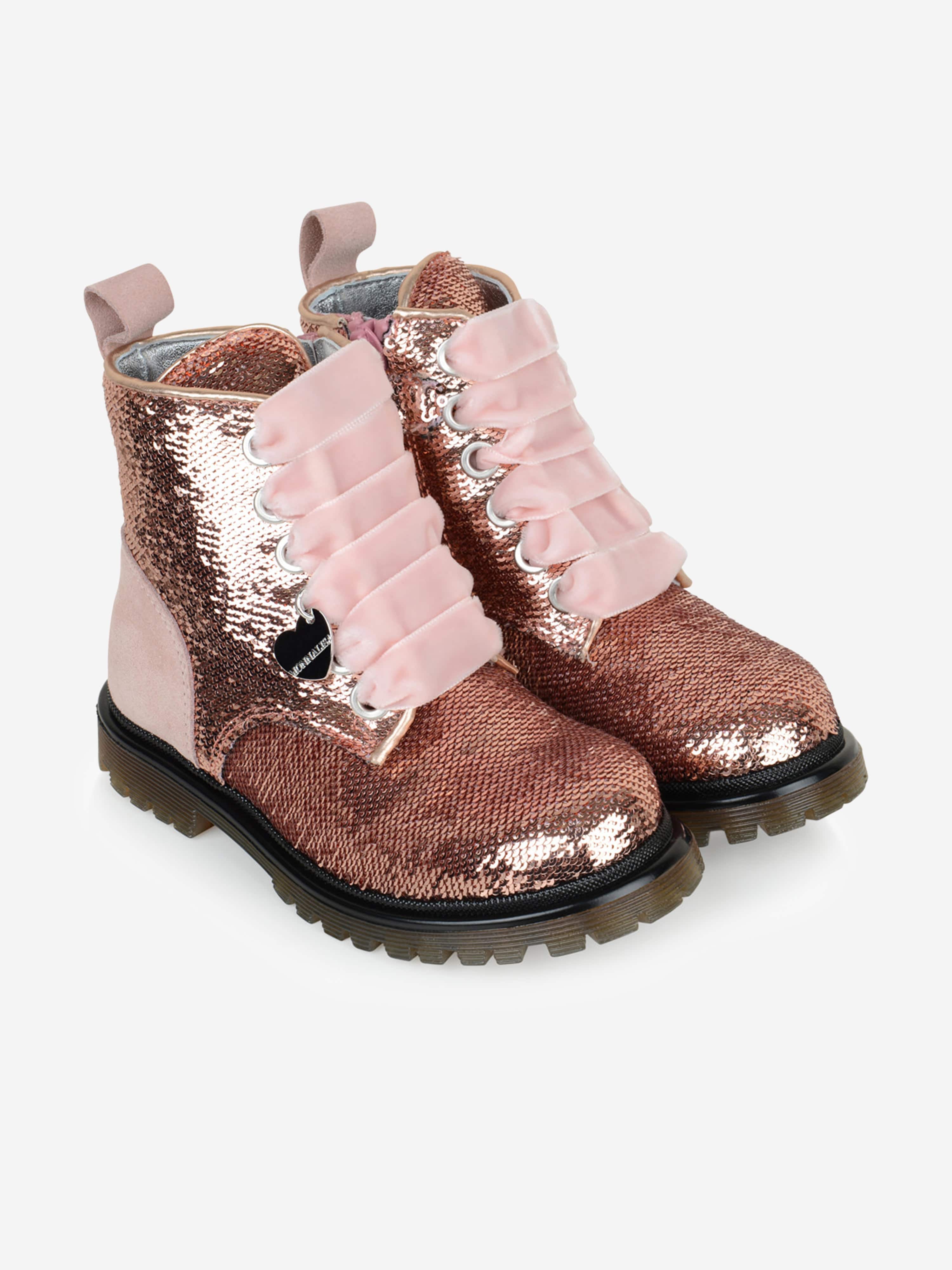 Monnalisa Girls Sequin Boots