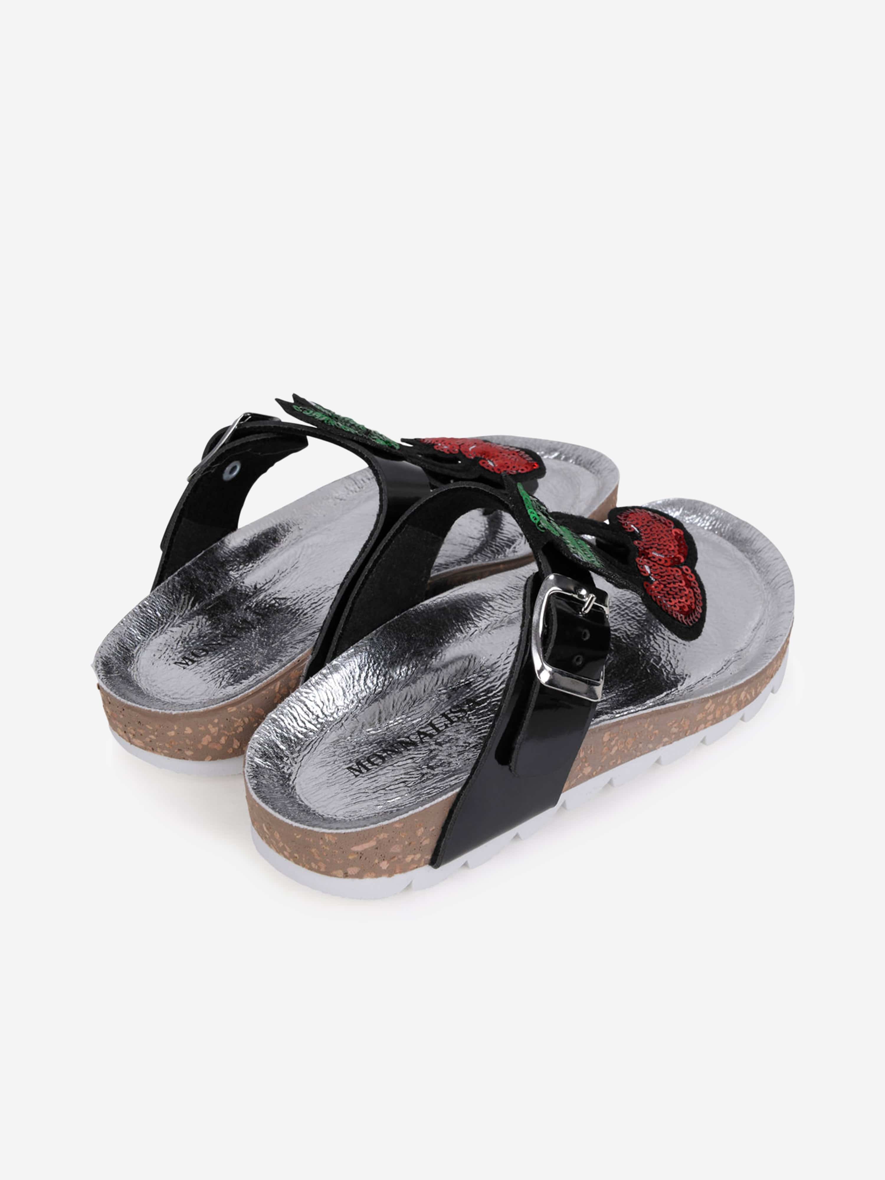 Monnalisa Girls Sequin Cherry Sandals