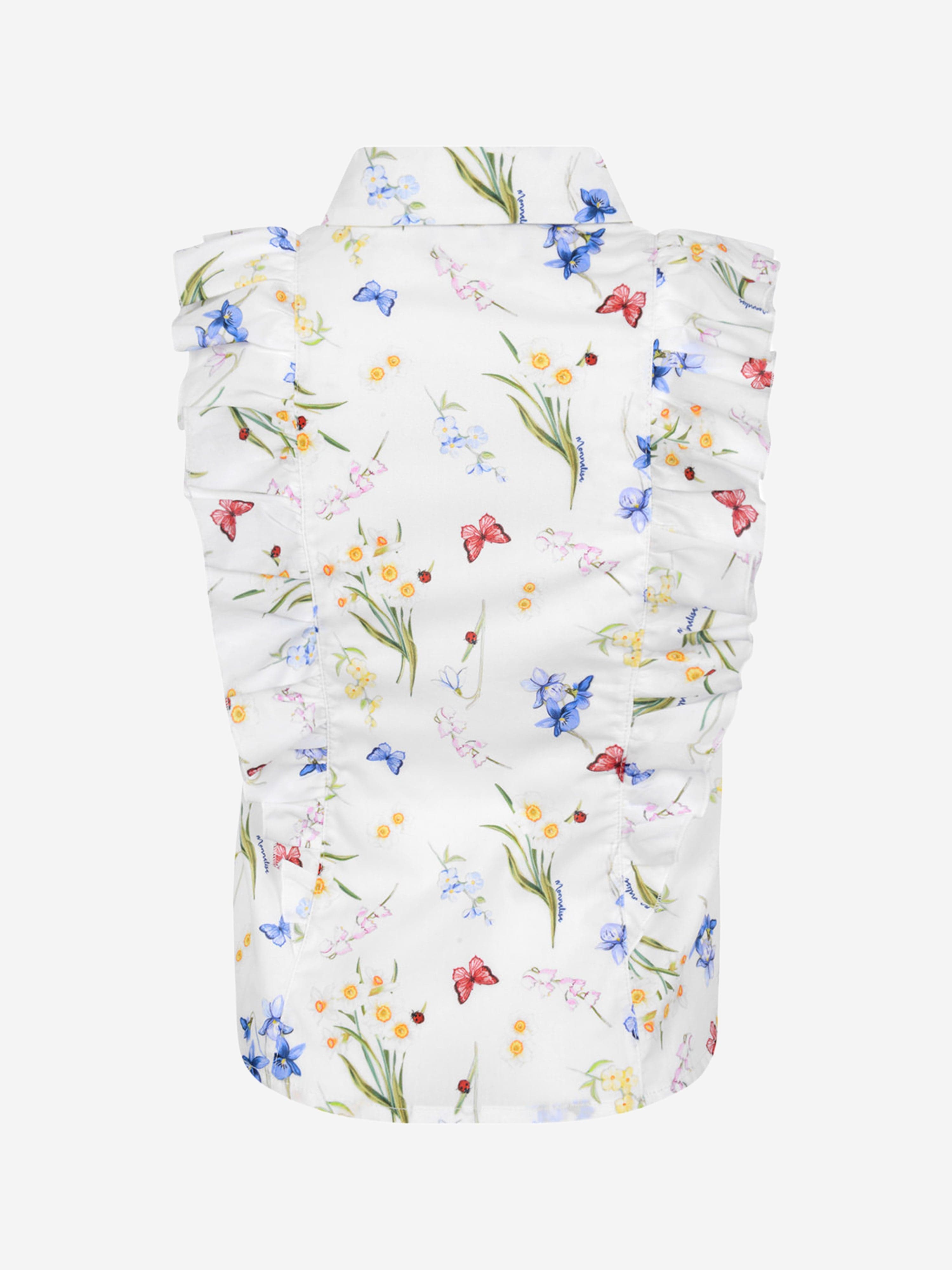 Monnalisa Girls Blouse - Cotton Floral Blouse