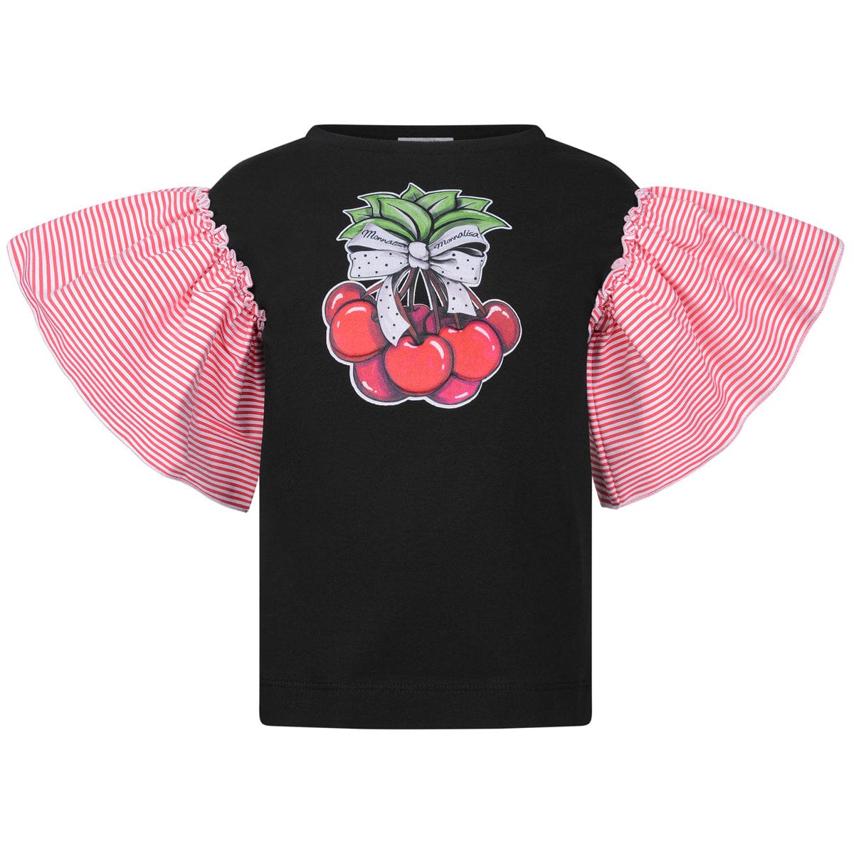 Monnalisa Girls Top - Cotton Jersey Cherries Top