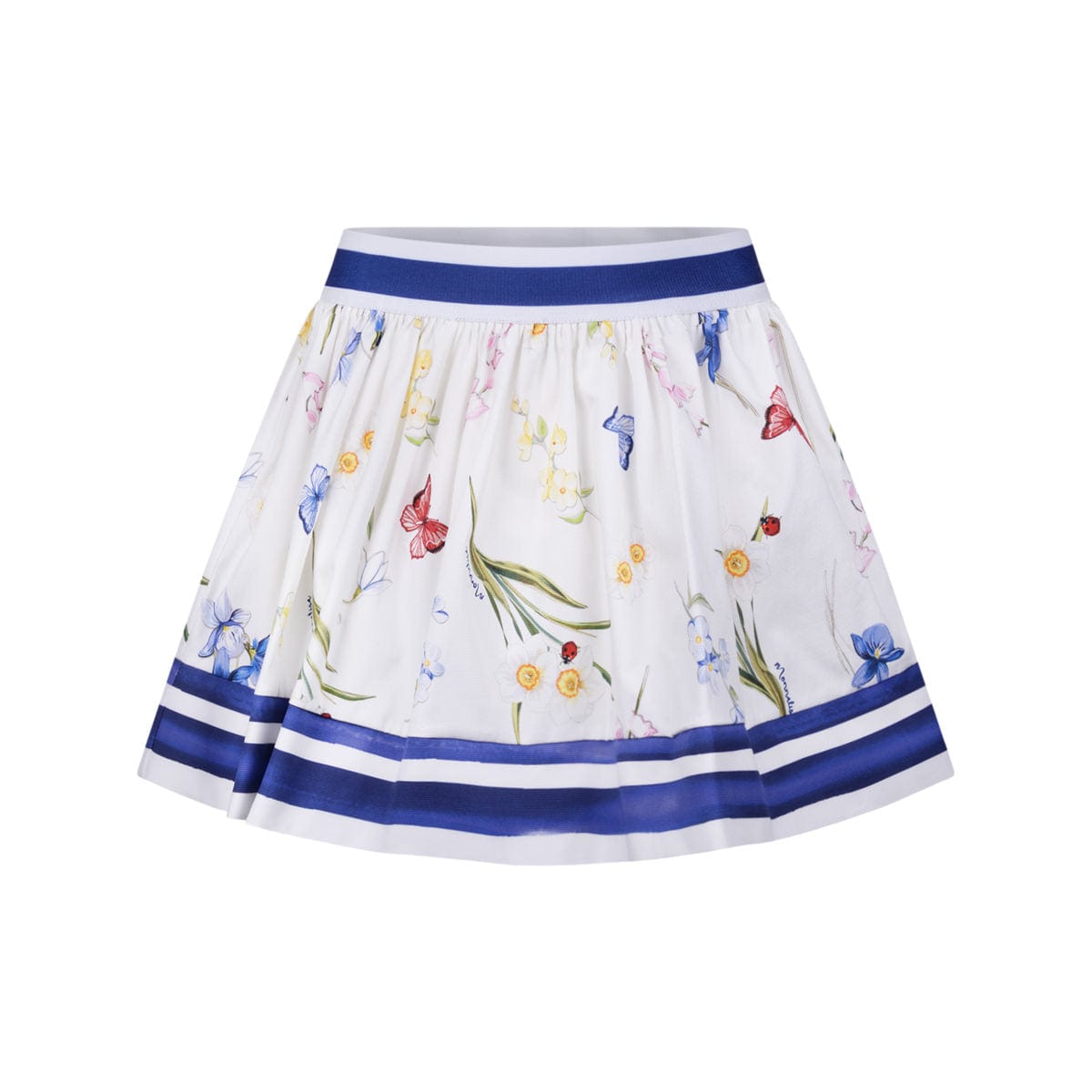 Monnalisa Girls Skirt - Cotton Floral Skirt