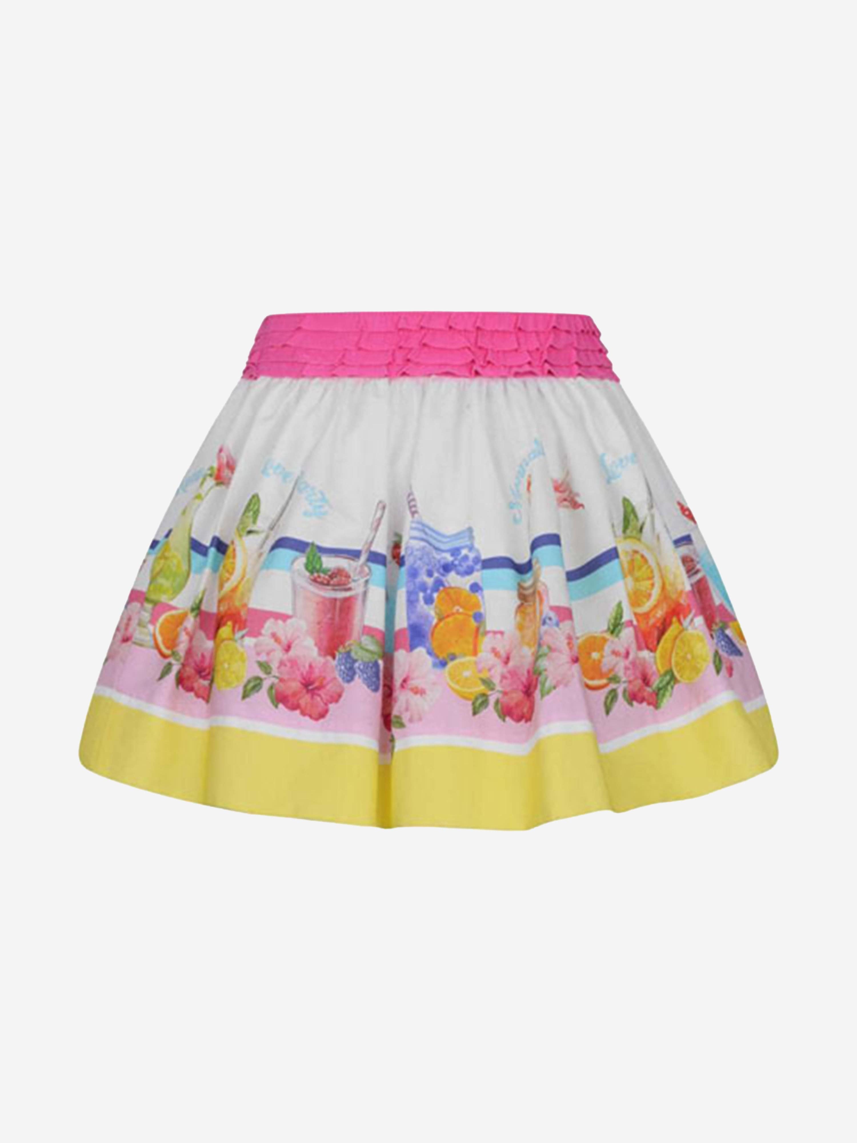 Monnalisa Girls Skirt - Summer Party Cotton Skirt