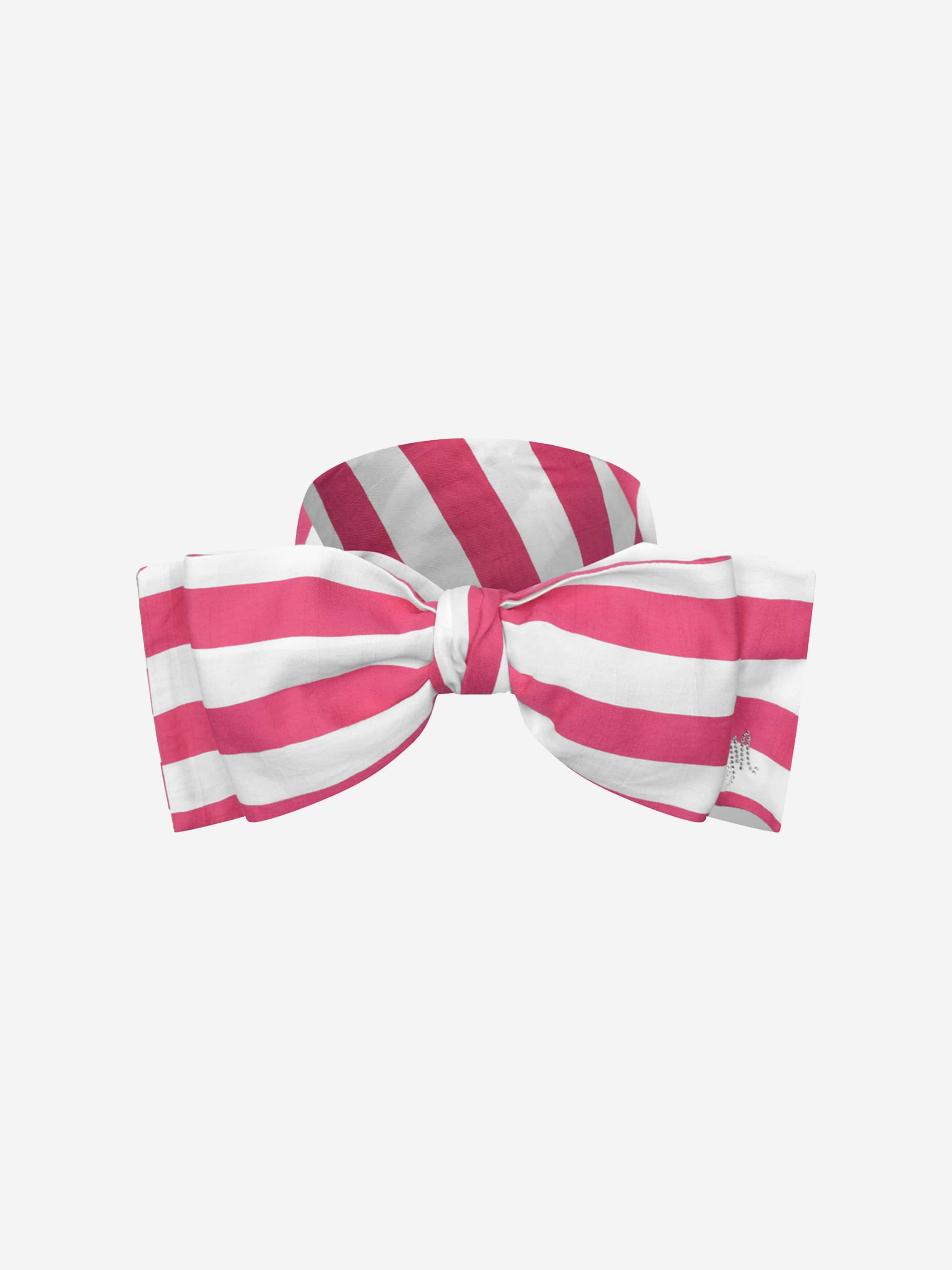 Monnalisa Girls Headband - Striped Bow Headband