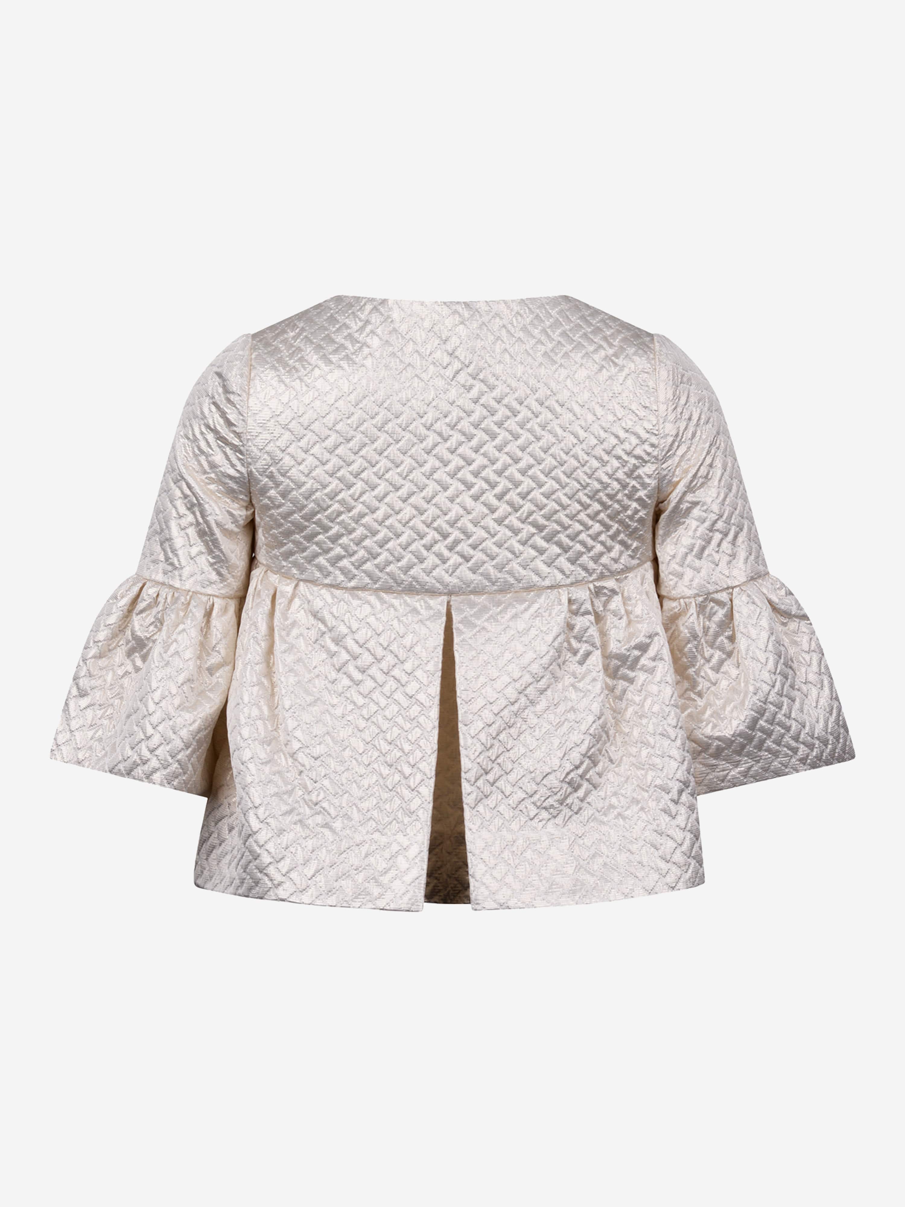 Monnalisa Girls Jacket - Metallic Quilted Jacket