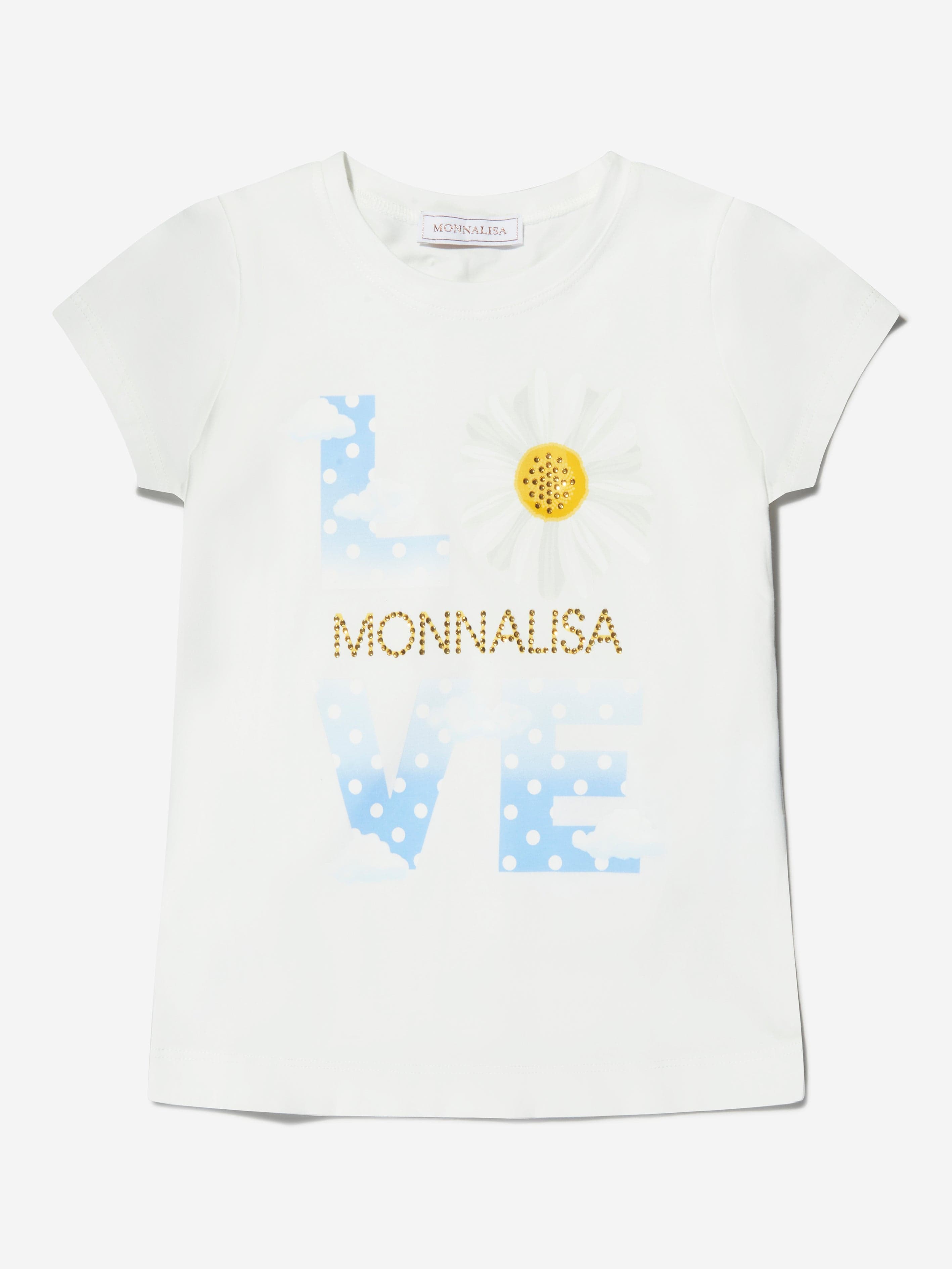 Monnalisa Girls Cotton Jersey Love T-Shirt