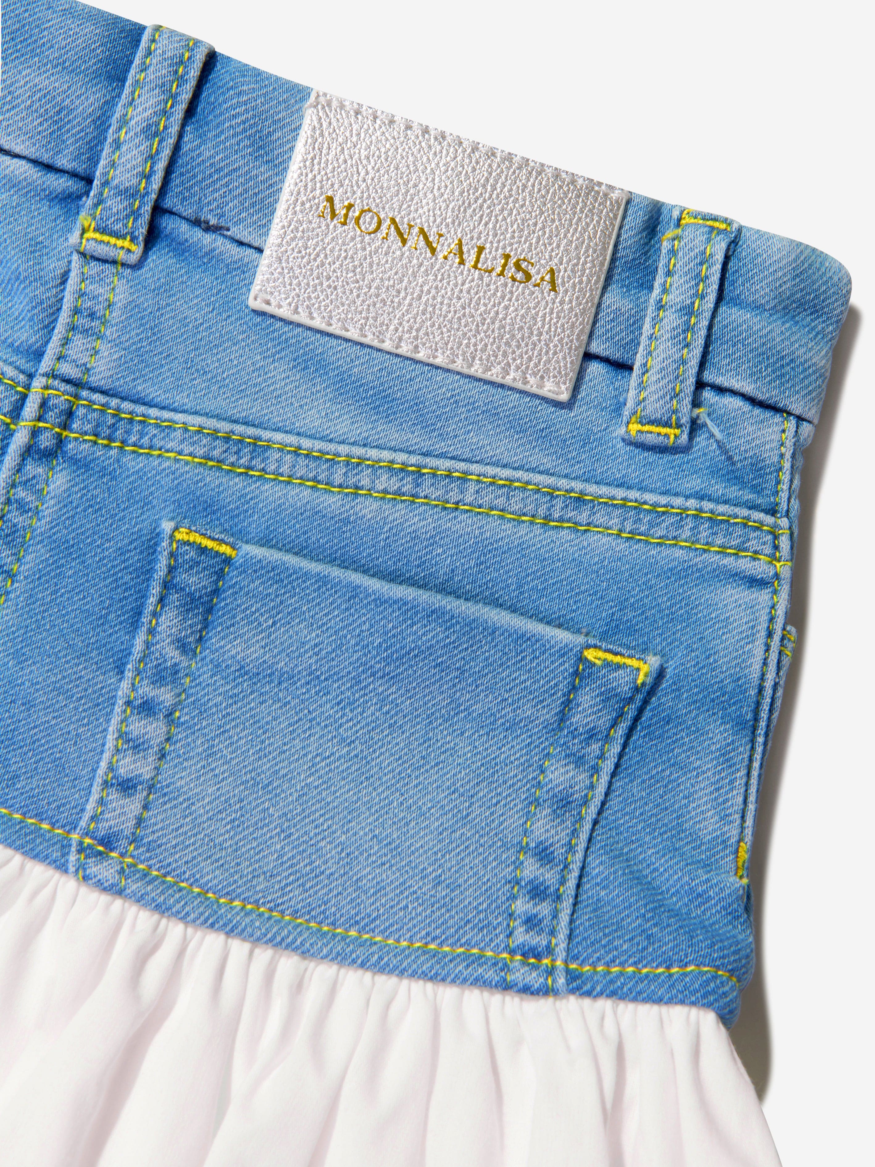 Monnalisa Girls Denim And Macrame Tweety Skirt