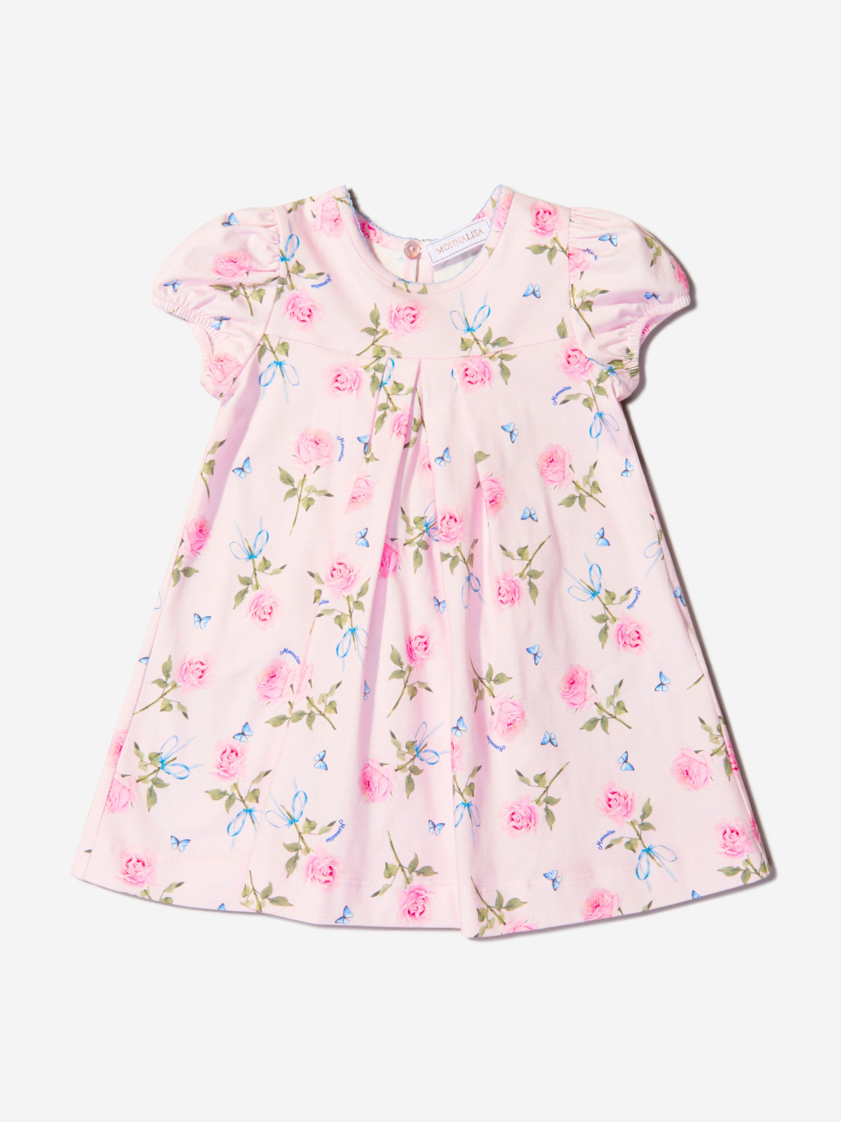 Monnalisa Baby Girls Cotton Jersey Rose Dress