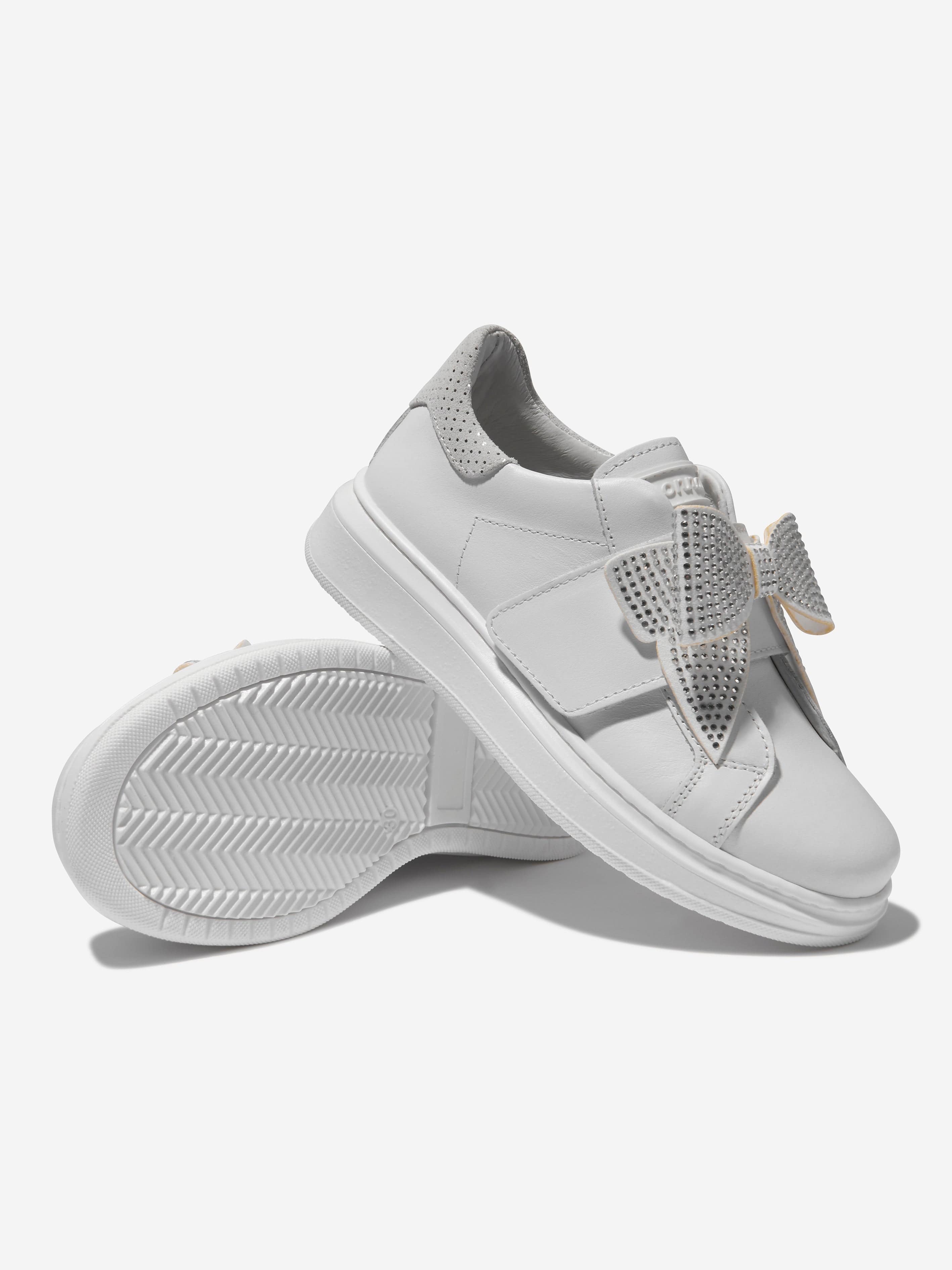 Monnalisa Girls Diamante Bow Trainers