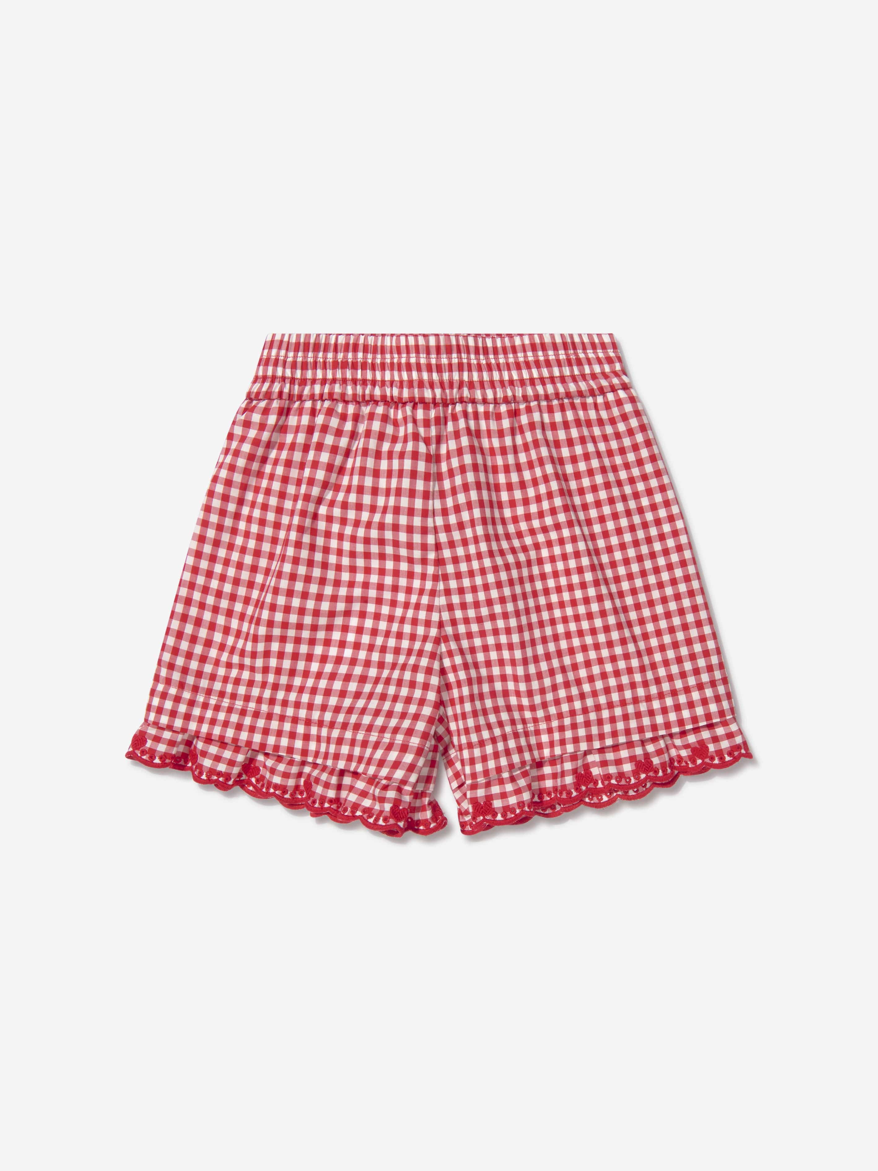 Monnalisa Girls Cotton Gingham Shorts